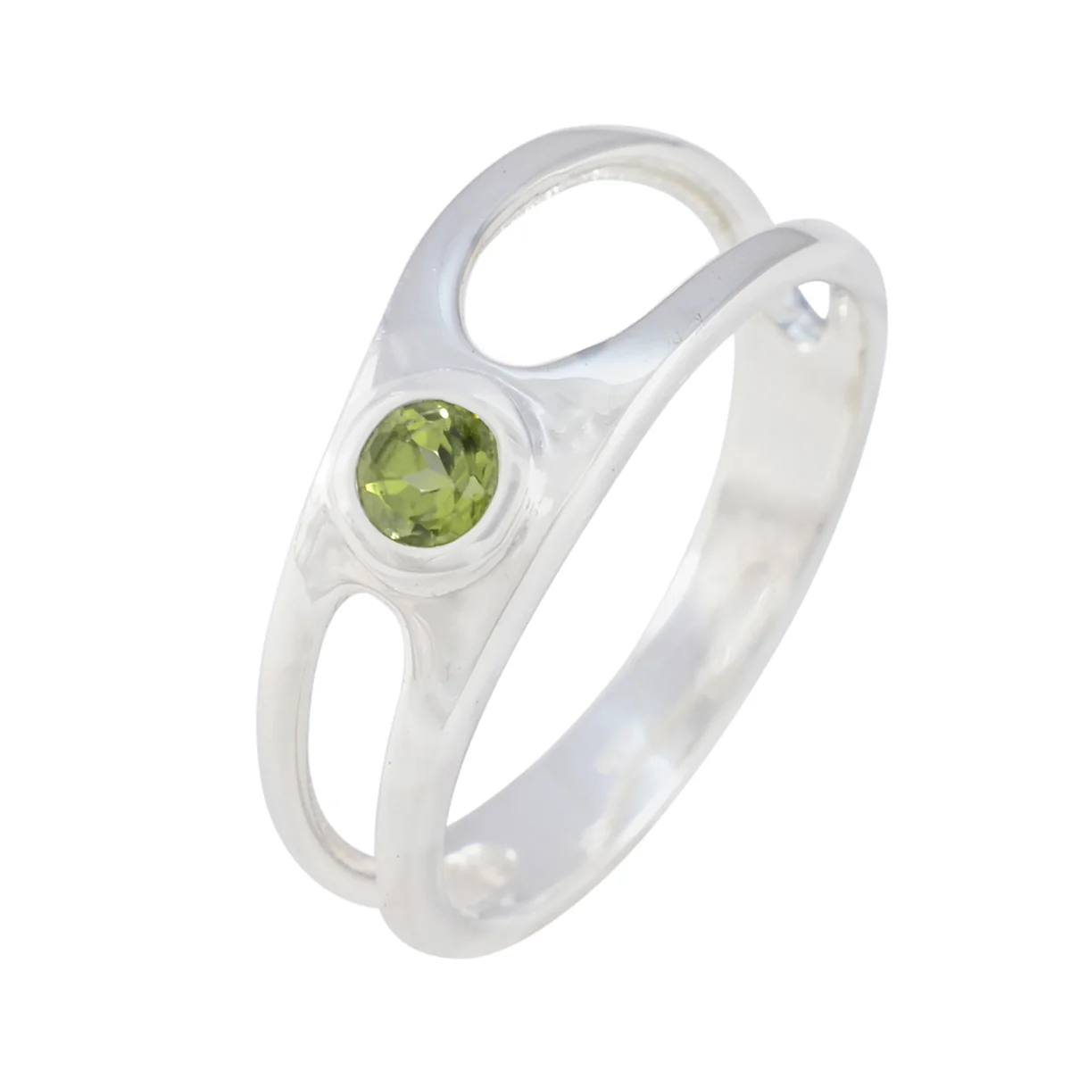 Peridot Solitaire American 925 Silver Green Gemstone Whisper-thin Graceful Ring Jewelry - Image 2