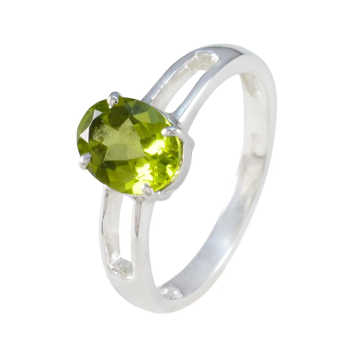 Peridot Solitaire German 925 Sterling Silver Green Gems Tiny Trendy Ring Jewellery - Image 2