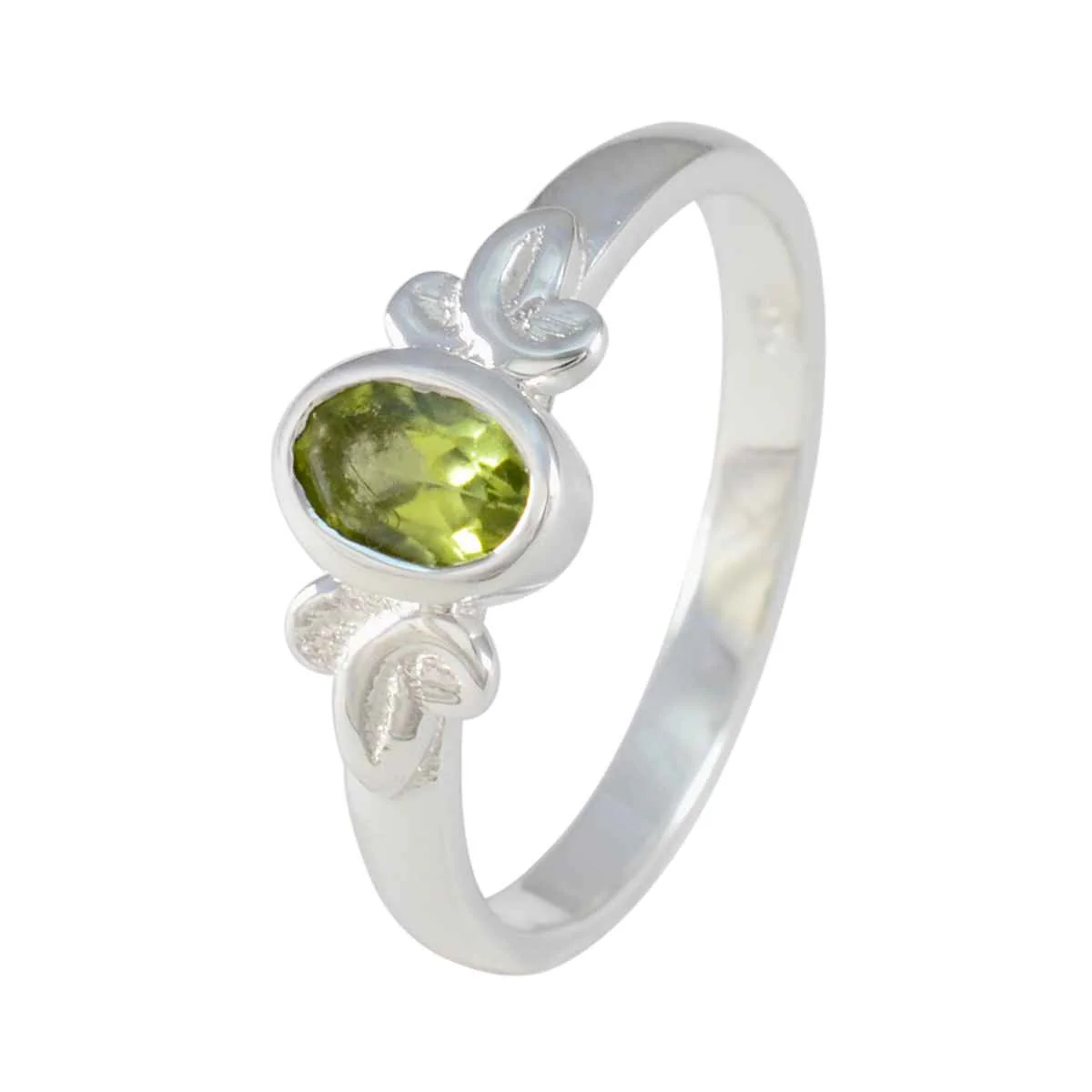 Peridot Solitaire Japanese 925 Sterling Silver Green Gemstones Dainty Contemporary Ring Jewellery - Image 2