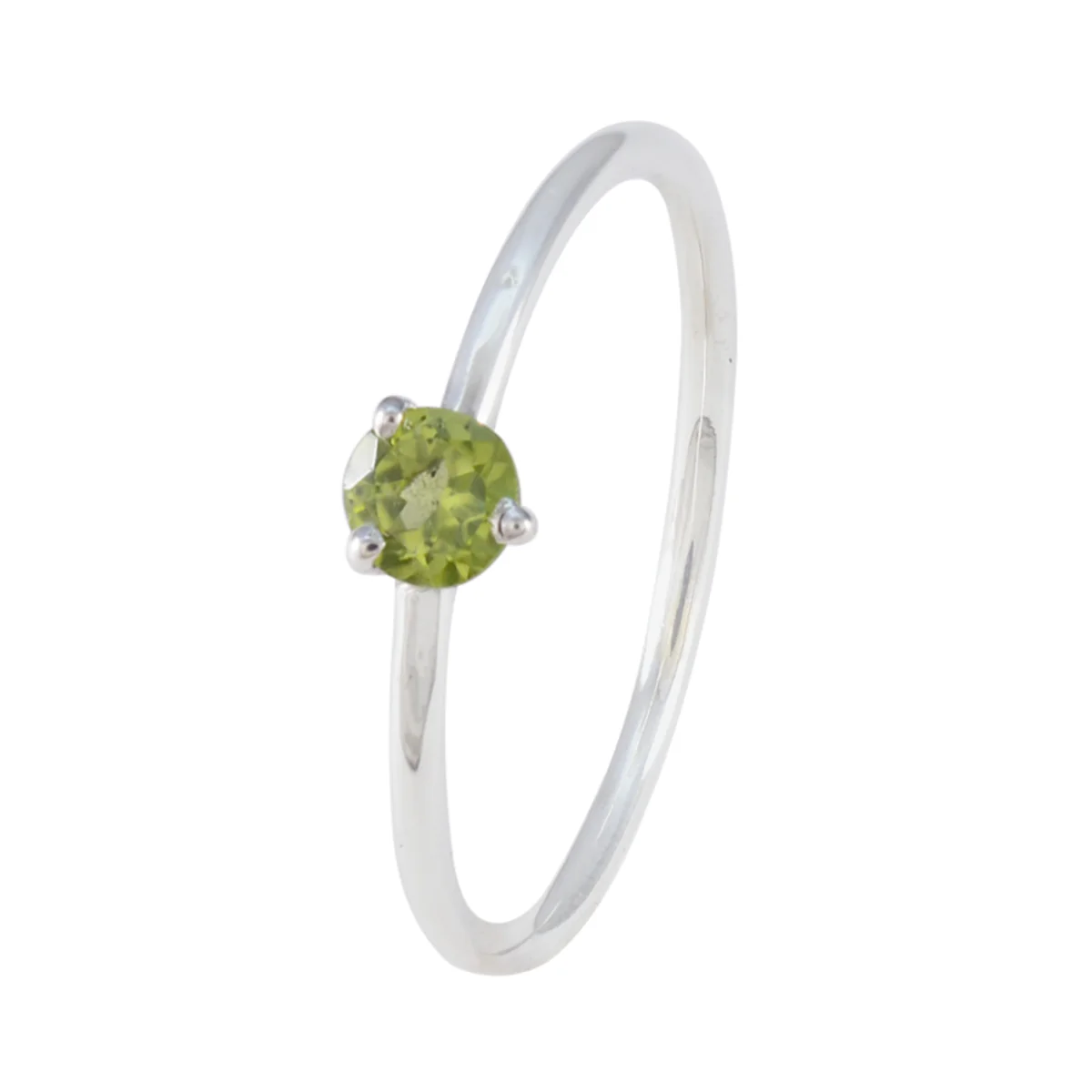 Peridot Solitaire Japanese Silver Green Gemstone Minimalist Modern Ring Jewellery - Image 2