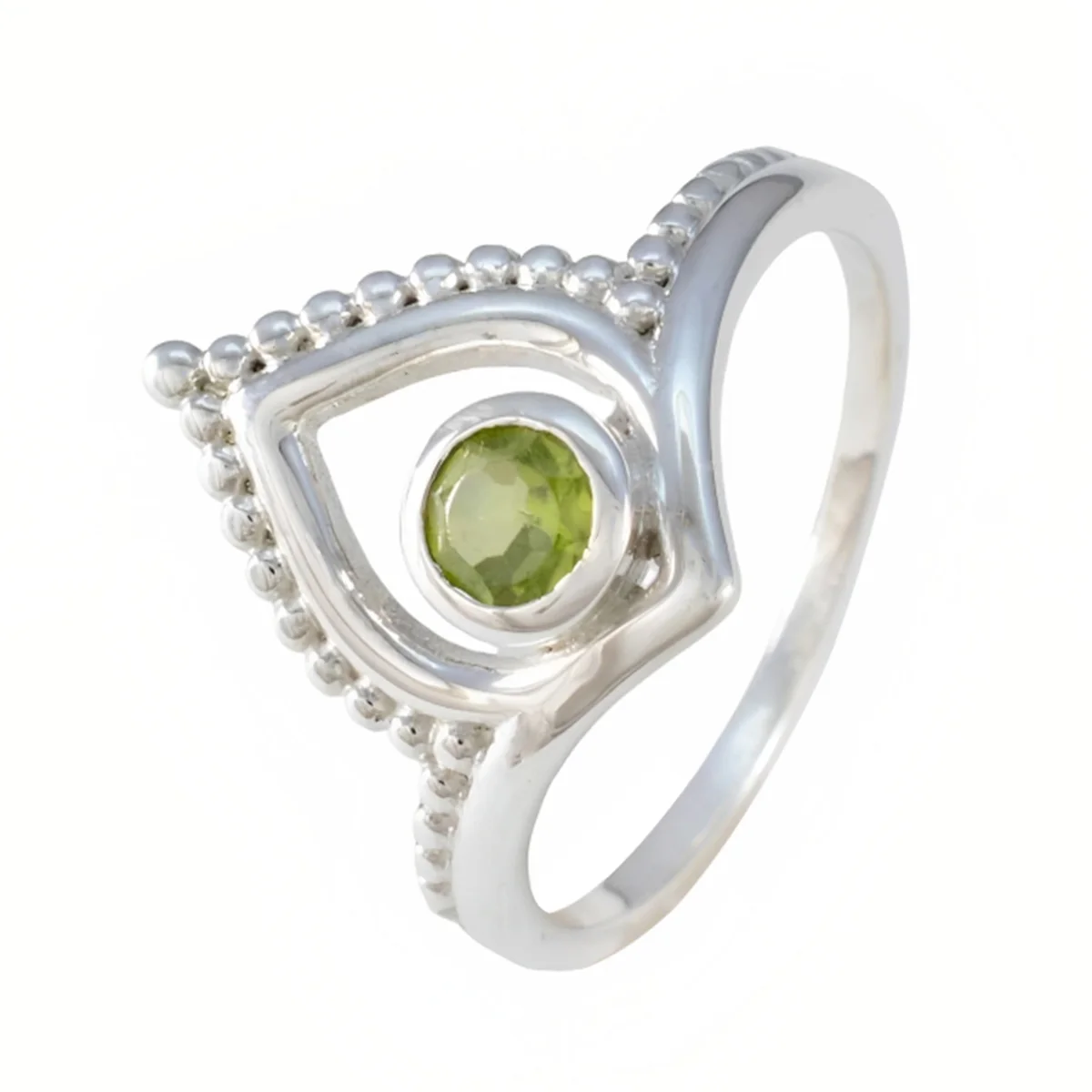 Peridot Solitaire Korean 925 Silver Green Gemstones Whisper-thin Modern Ring Jewellery - Image 2
