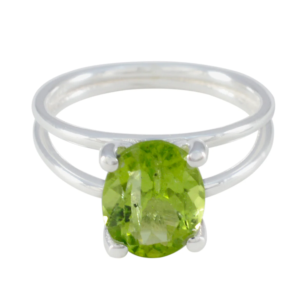 Peridot Solitaire Turkish Silver Green Gemstone Whisper-thin Contemporary Ring Jewellery