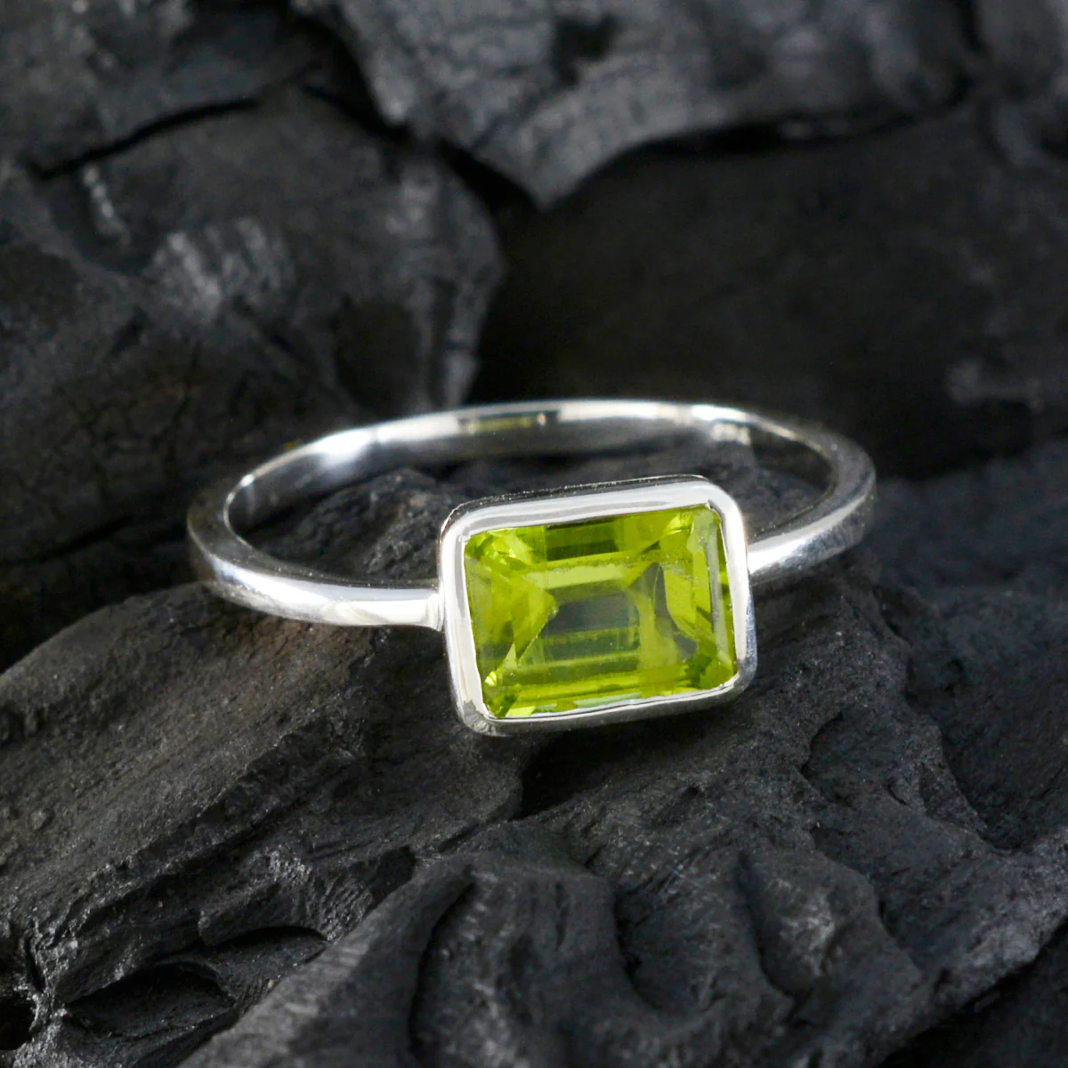 Peridot Solitaire Turkish Silver Green Gemstones Dainty Artisan Ring Jewelry - Image 4