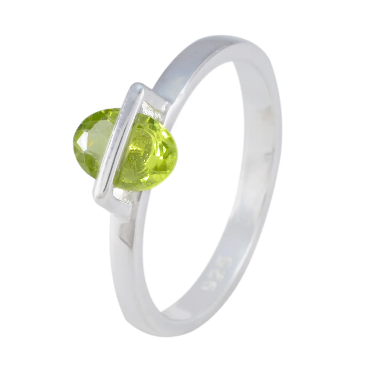 Peridot Solitaire Turkish Sterling Silver Green Gemstone Delicate Luxurious Ring Jewelry - Image 2