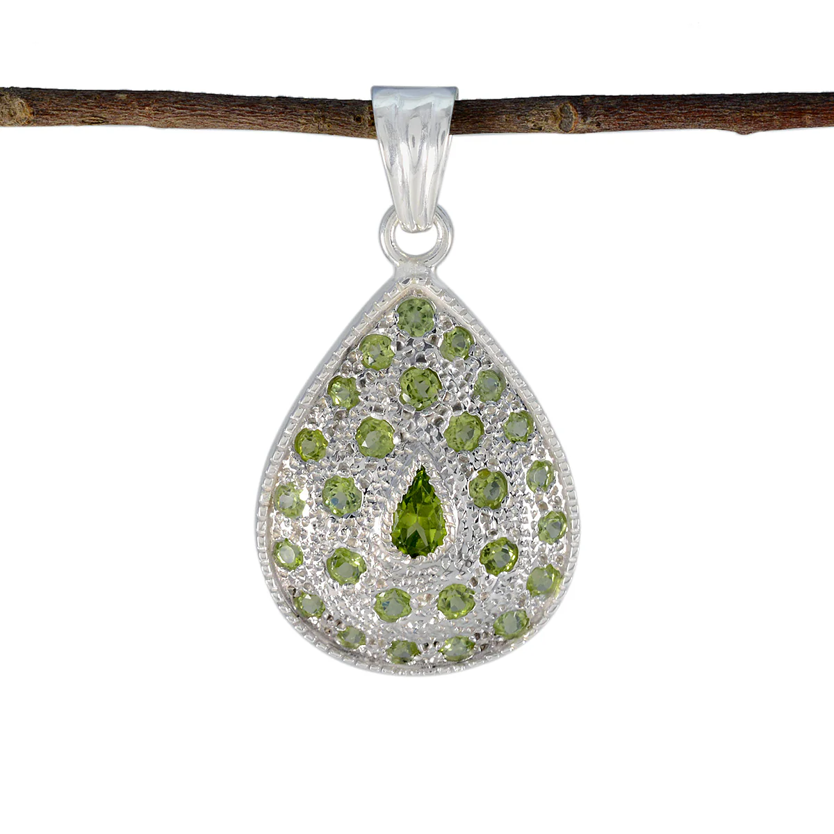 Peridot Statement American 92.5 Silver multiple Yasmin Romantic Green Pendant Jewellery