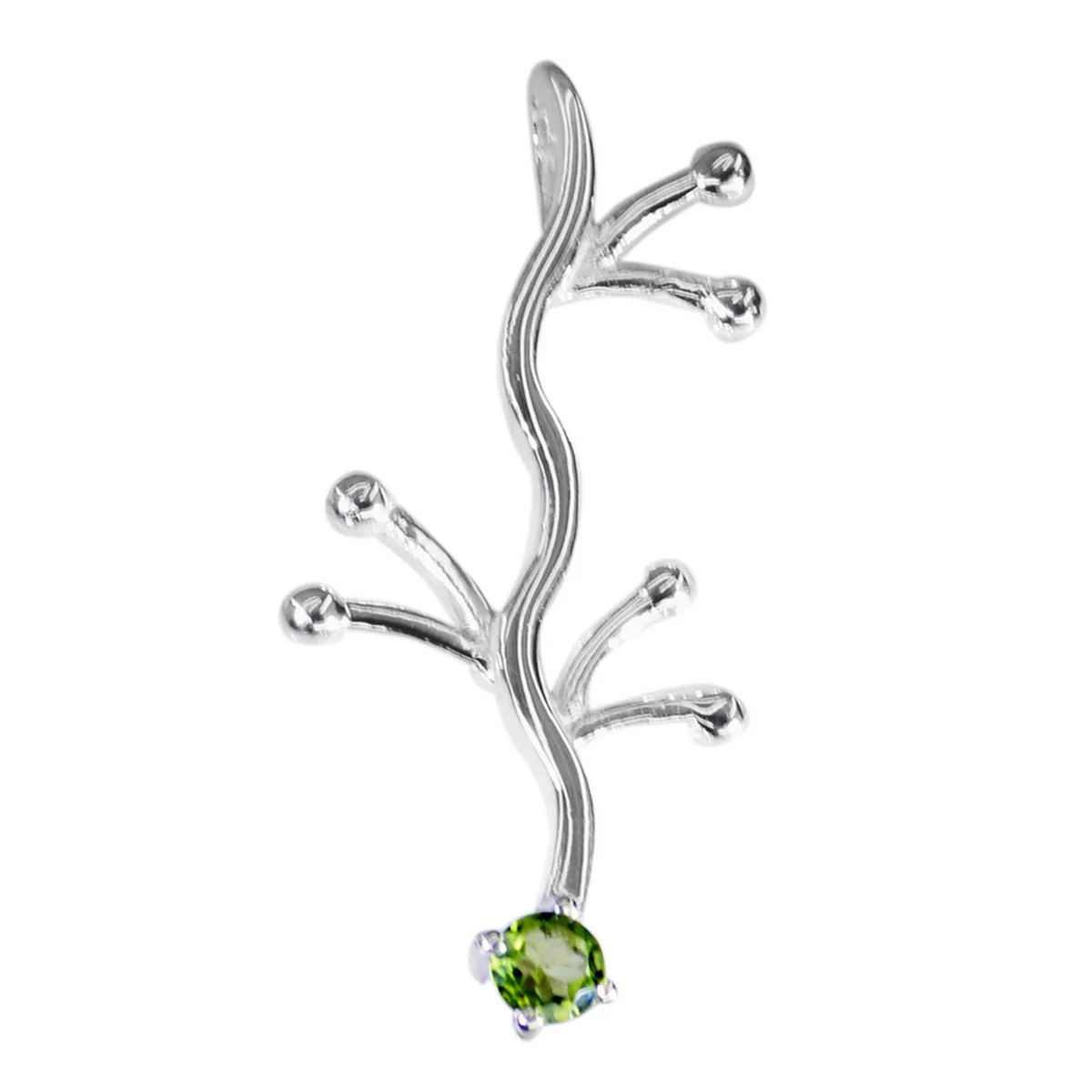 Peridot Tiny Spanish Sterling Silver Solitaire Alejandra Signet Green Pendant Jewellery - Image 3