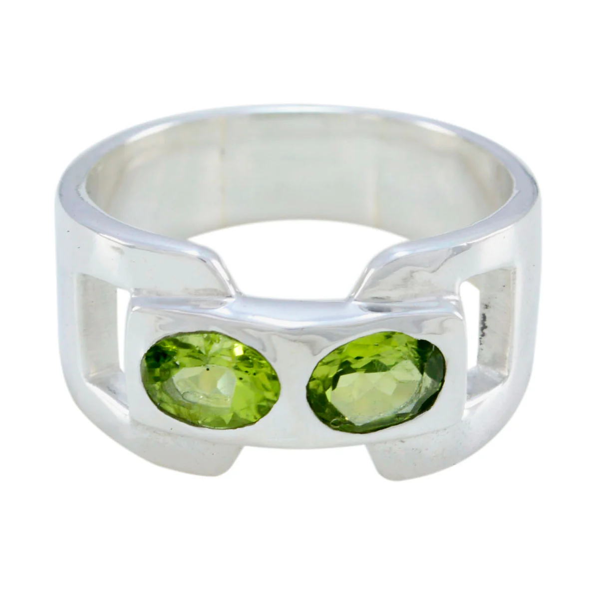 Peridot Toi et Moi Moroccan Sterling Silver Green Gemstone Essential Modern Ring Jewelry - Image 3