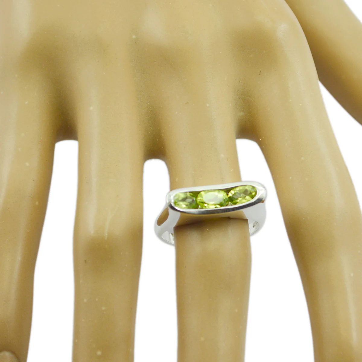 Peridot Trilogy African 925 Sterling Silver Green Gems Tiny Sophisticated Ring Jewelry - Image 2