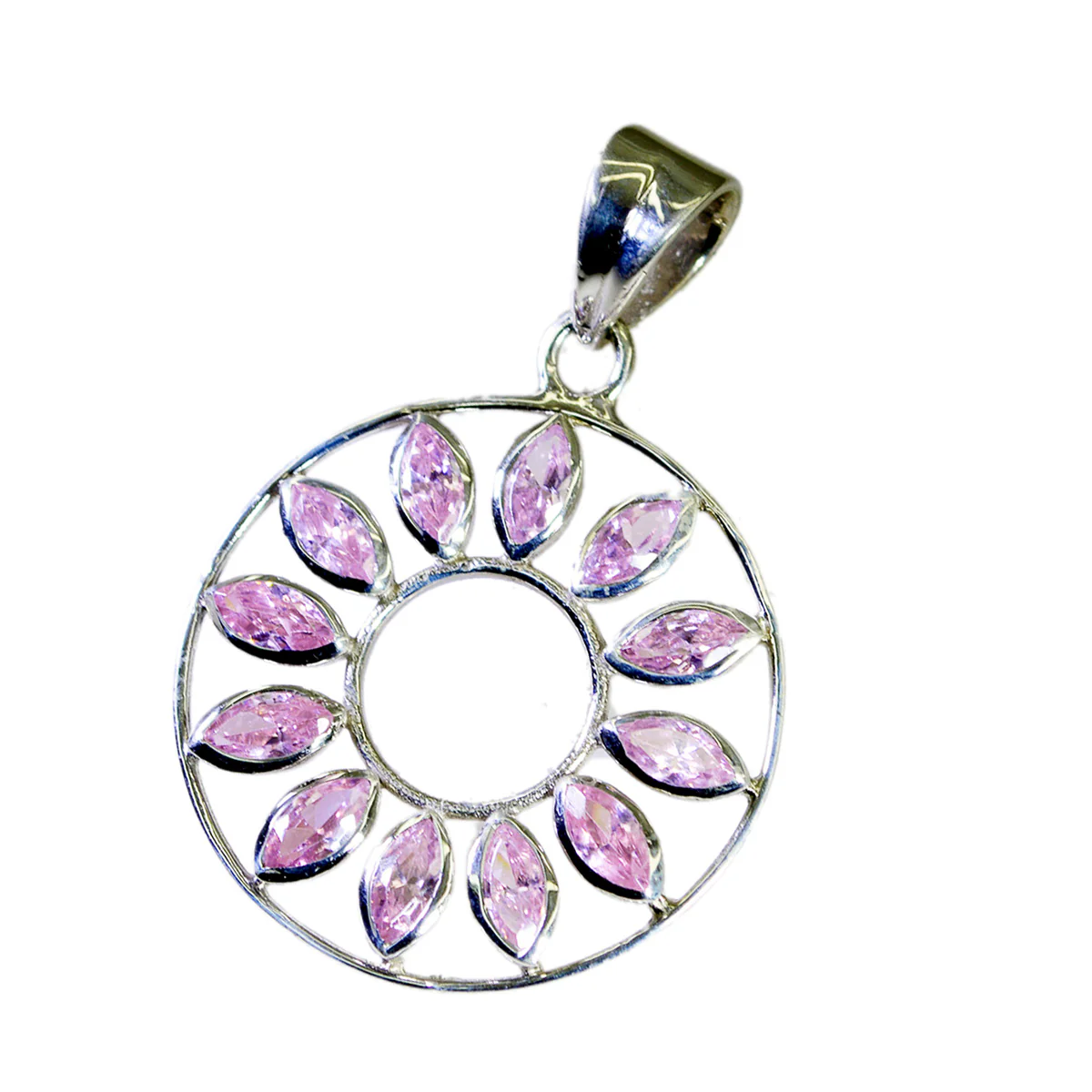 Pink CZ Featherlight Moroccan Silver multiple Bianca Signet Pink Pendant Jewelry - Image 2