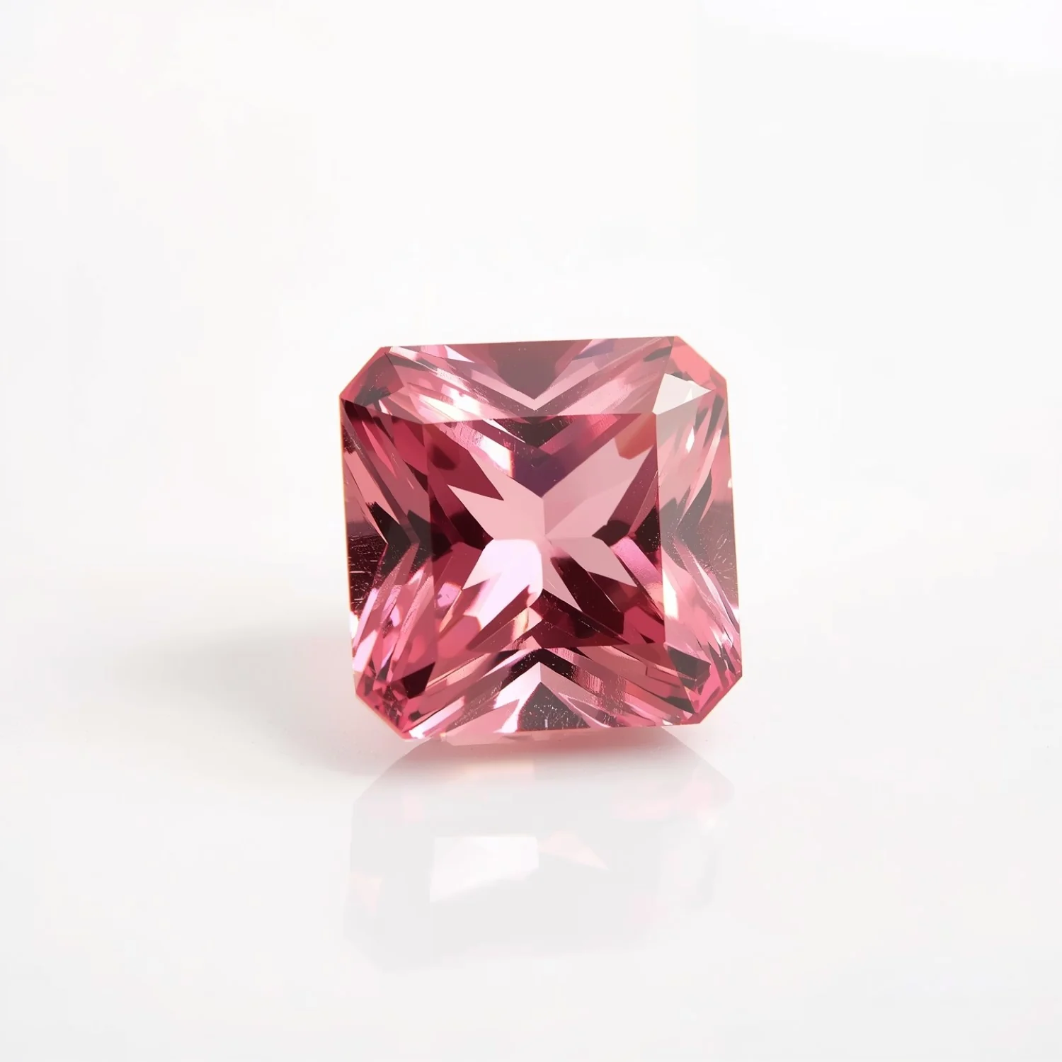 Pink Tourmaline 1PC Chunky 13x13 MM Square Faceted Pink Natural Semi Precious Loose Gemstone - Image 2