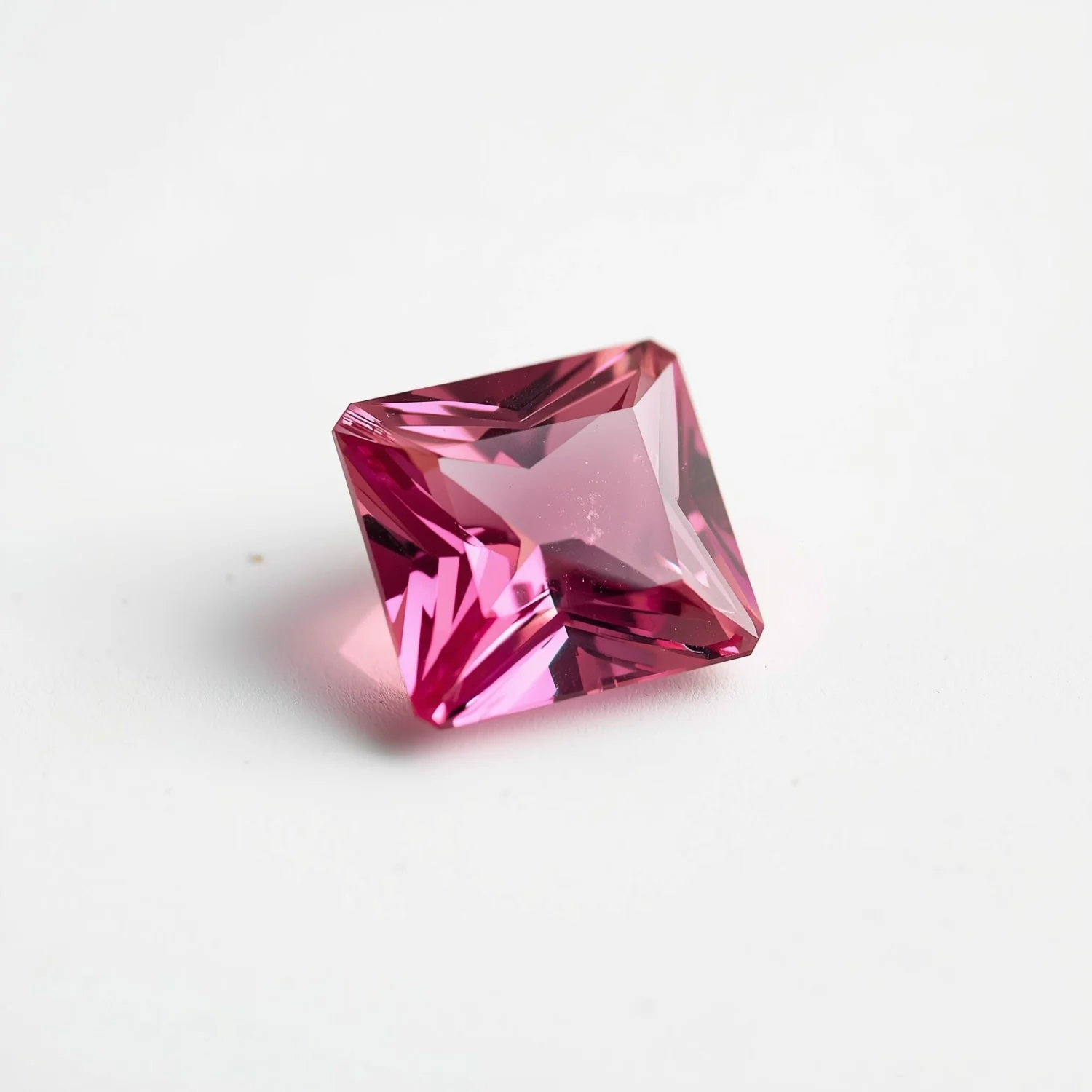 Pink Tourmaline 1PC Chunky 14x14 MM Square Faceted Pink Genuine Semi Precious Loose Gemstones - Image 2