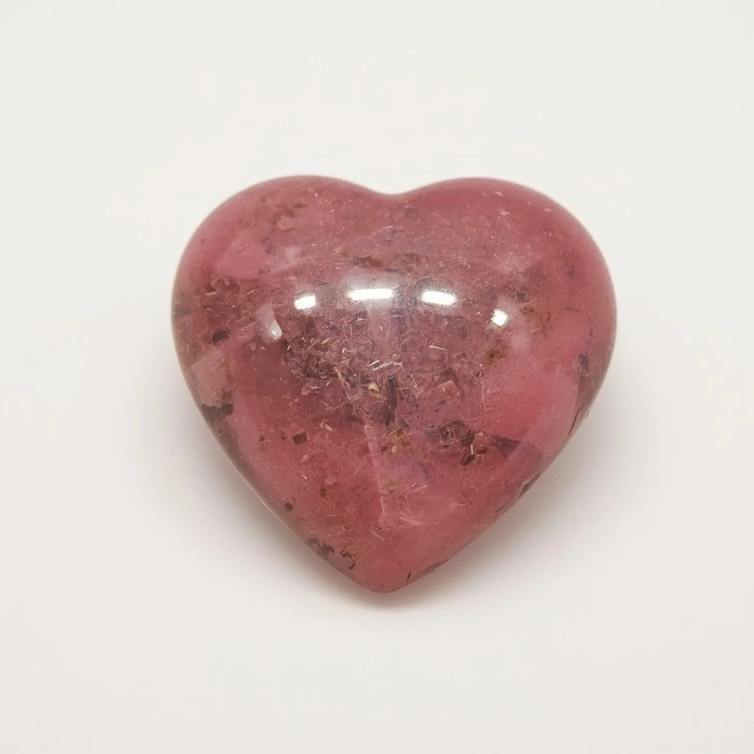 Pink Tourmaline 1PC Large 10x10 MM Heart Cabochon Pink Sparkling semi Precious Semi Precious Gemstone - Image 2