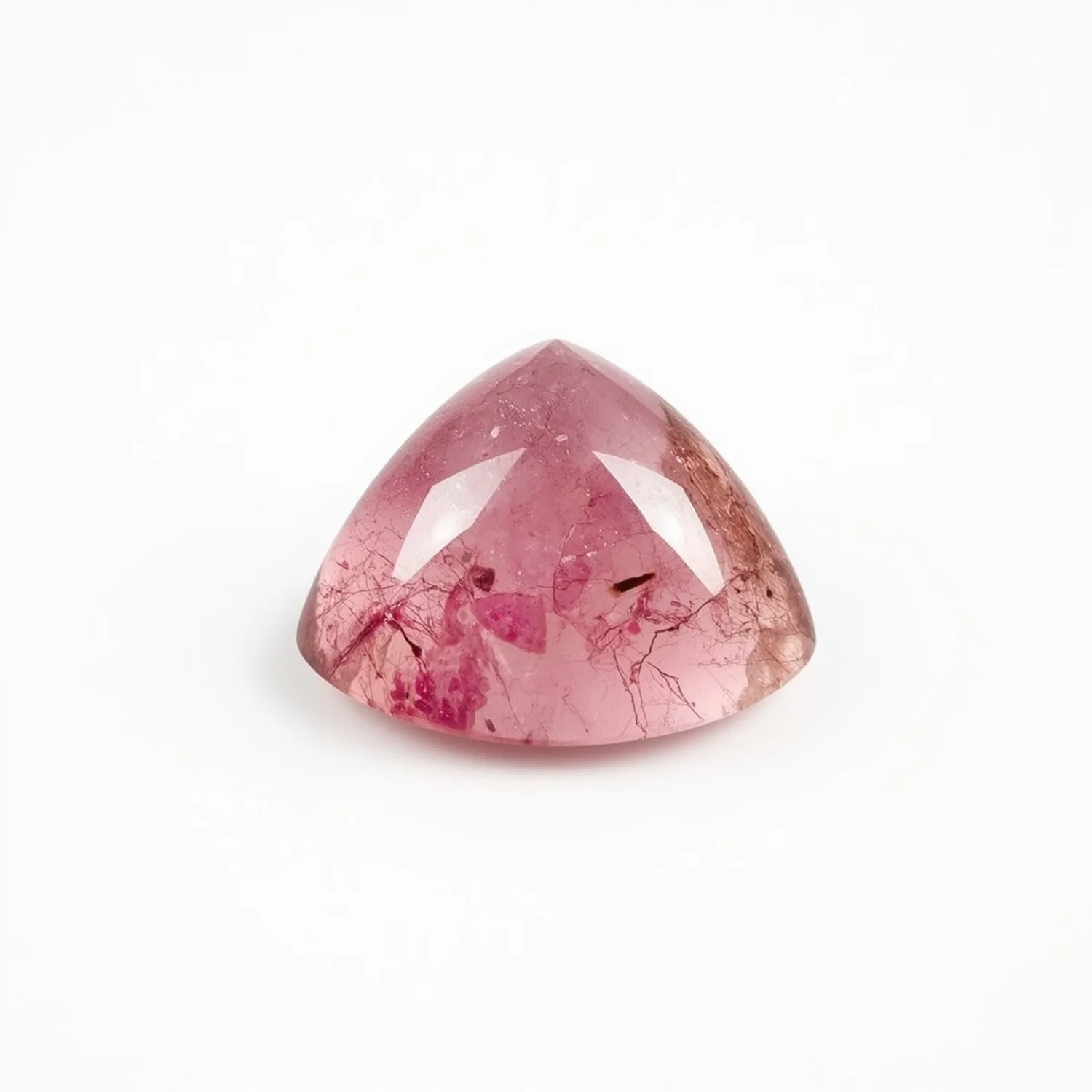 Pink Tourmaline 1PC Medium 9x9 MM Triangle Cabochon Pink Lustrous semi Precious Semi Precious Gemstone - Image 2