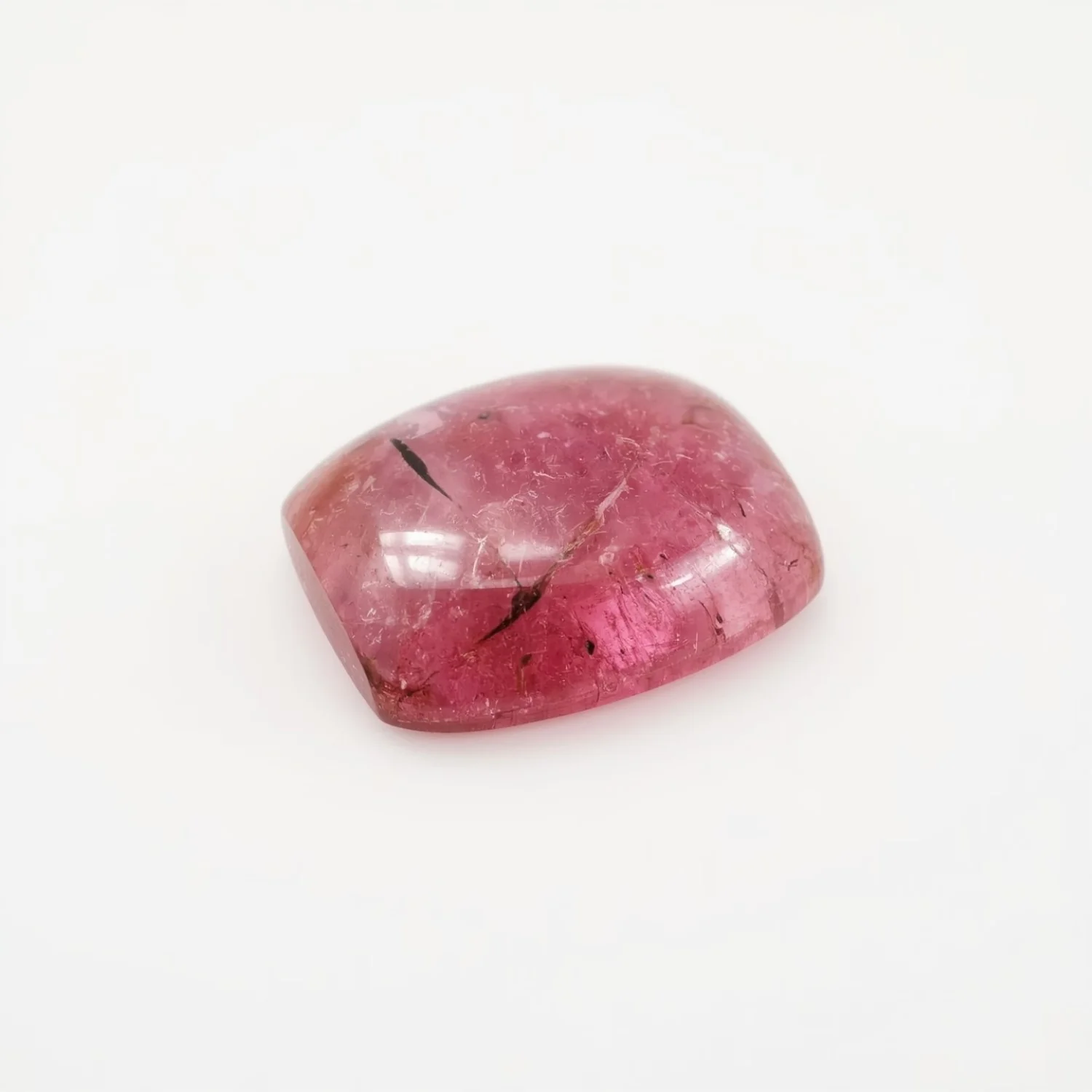 Pink Tourmaline 1PC Small 6x8 MM Emerald Cabochon Pink Lustrous semi Precious Semi Precious Gemstone - Image 2
