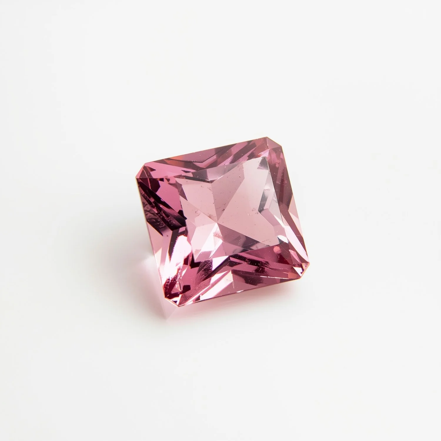 Pink Tourmaline 1PC Tiny 5x5 MM Square Faceted Pink Sparkling Semi Precious Loose Gemstone