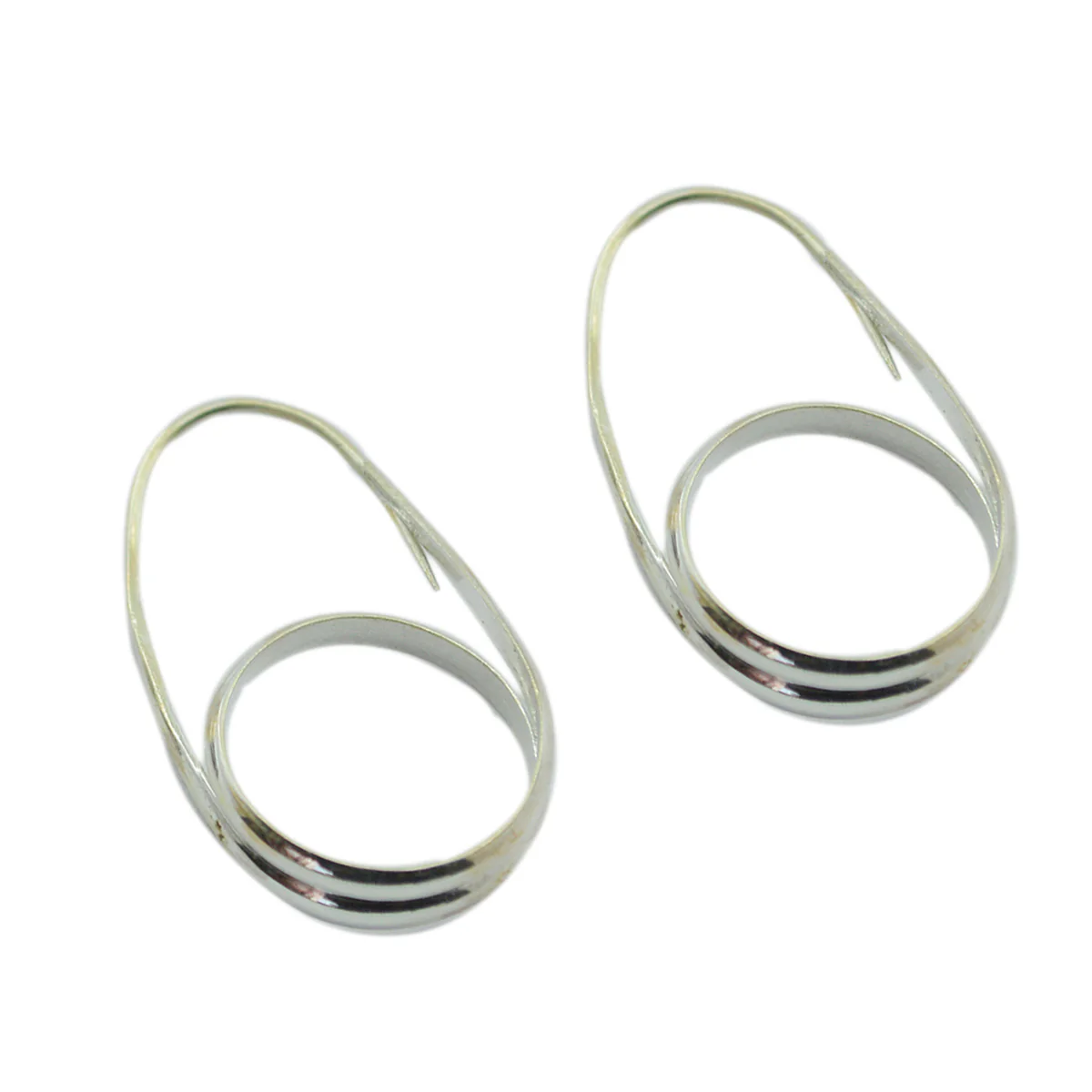 Plain Egyptian Elena plain Stud Gray 925 Silver Earring - Image 3