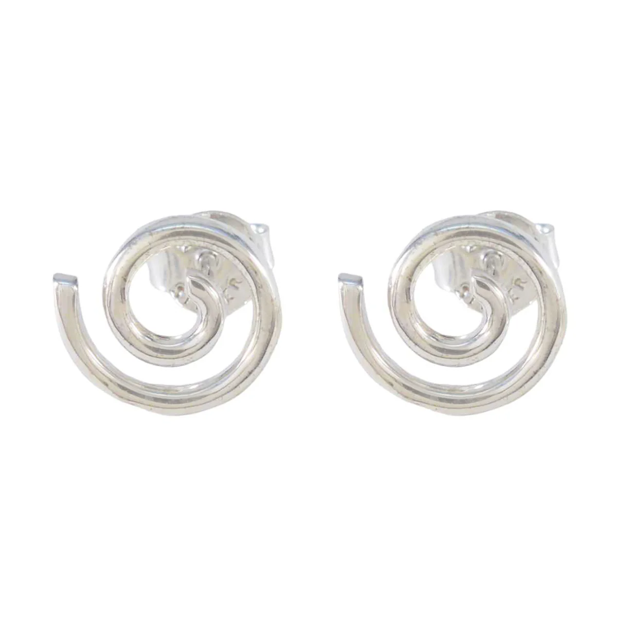 Plain Spanish Julieta plain Stud Gray Sterling Silver Earring