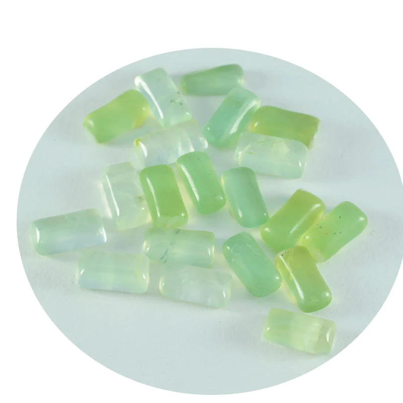 Prehnite 10PC Tiny 3x6 MM Baguette Cabochon Green Polished semi Precious Loose Gems - Image 2