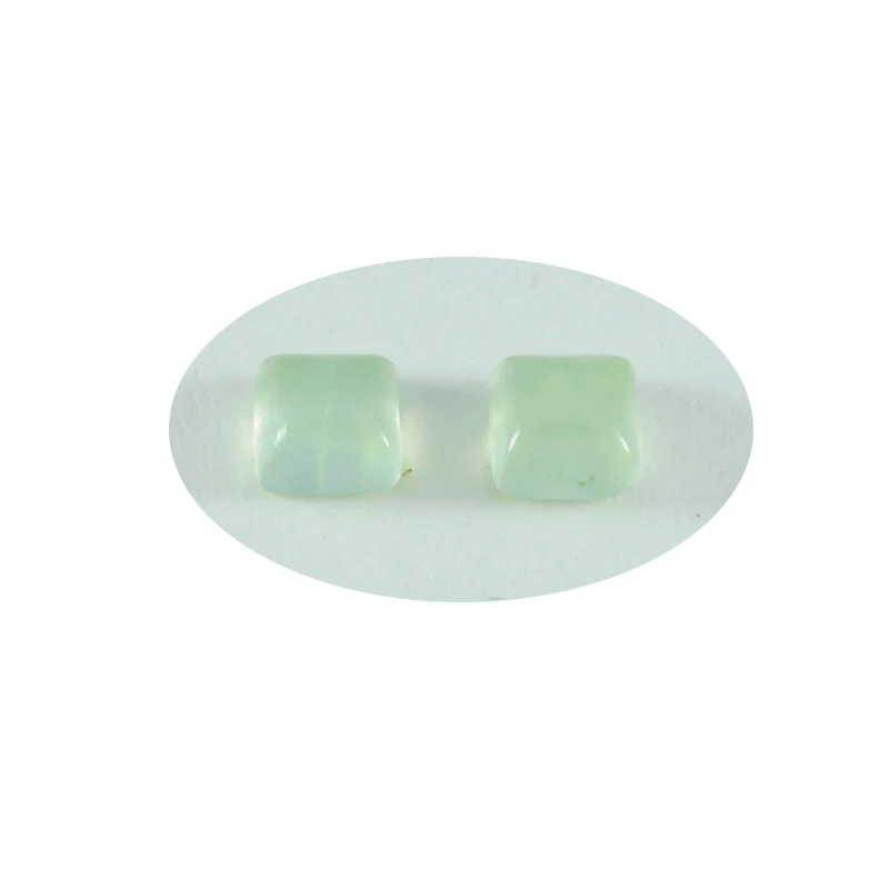 Prehnite 10PC Tiny 4x4 MM Square Cabochon Green Brilliant semi Precious Precious Gemstone - Image 2