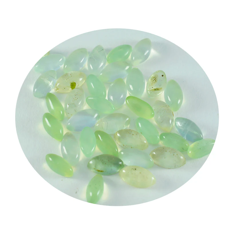 Prehnite 10PC Tiny 4x8 MM Marquise Cabochon Green Fine semi Precious Loose Gemstone - Image 2