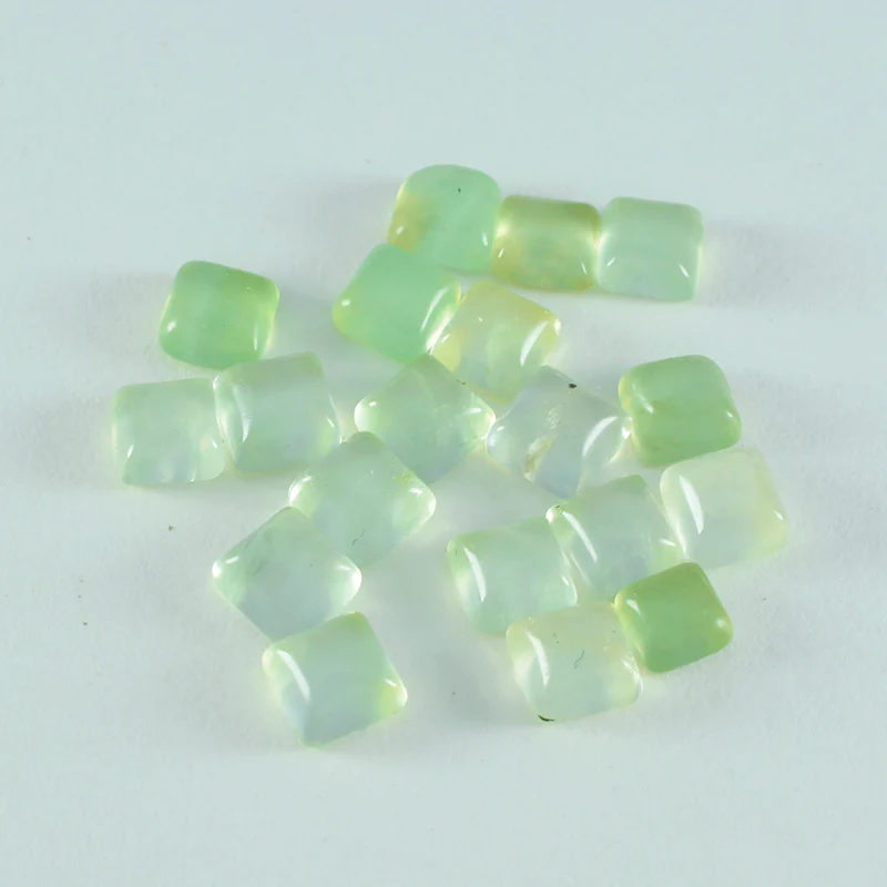 Prehnite 10PC Tiny 5x5 MM Square Cabochon Green Sparkling semi Precious Gems - Image 3