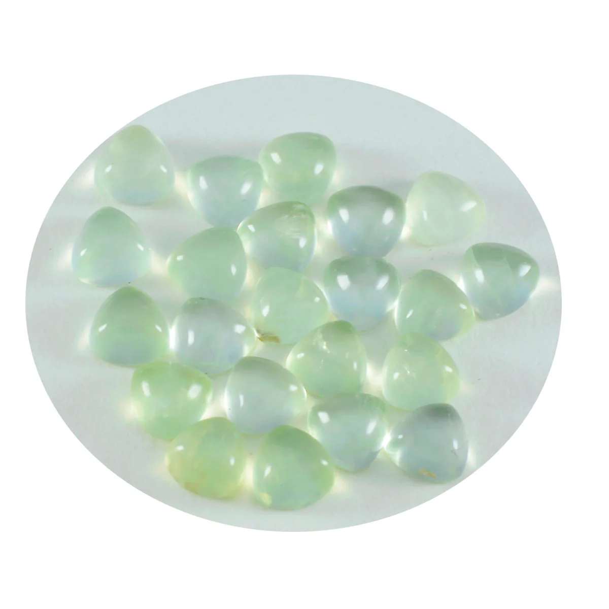 Prehnite 10PC Tiny 5x5 MM Triangle Cabochon Green Genuine semi Precious Loose Gemstones - Image 2