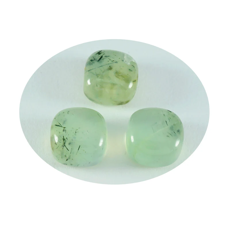 Prehnite 1PC Large 10x10 MM Cushion Cabochon Green Sparkling semi Precious Gems - Image 2