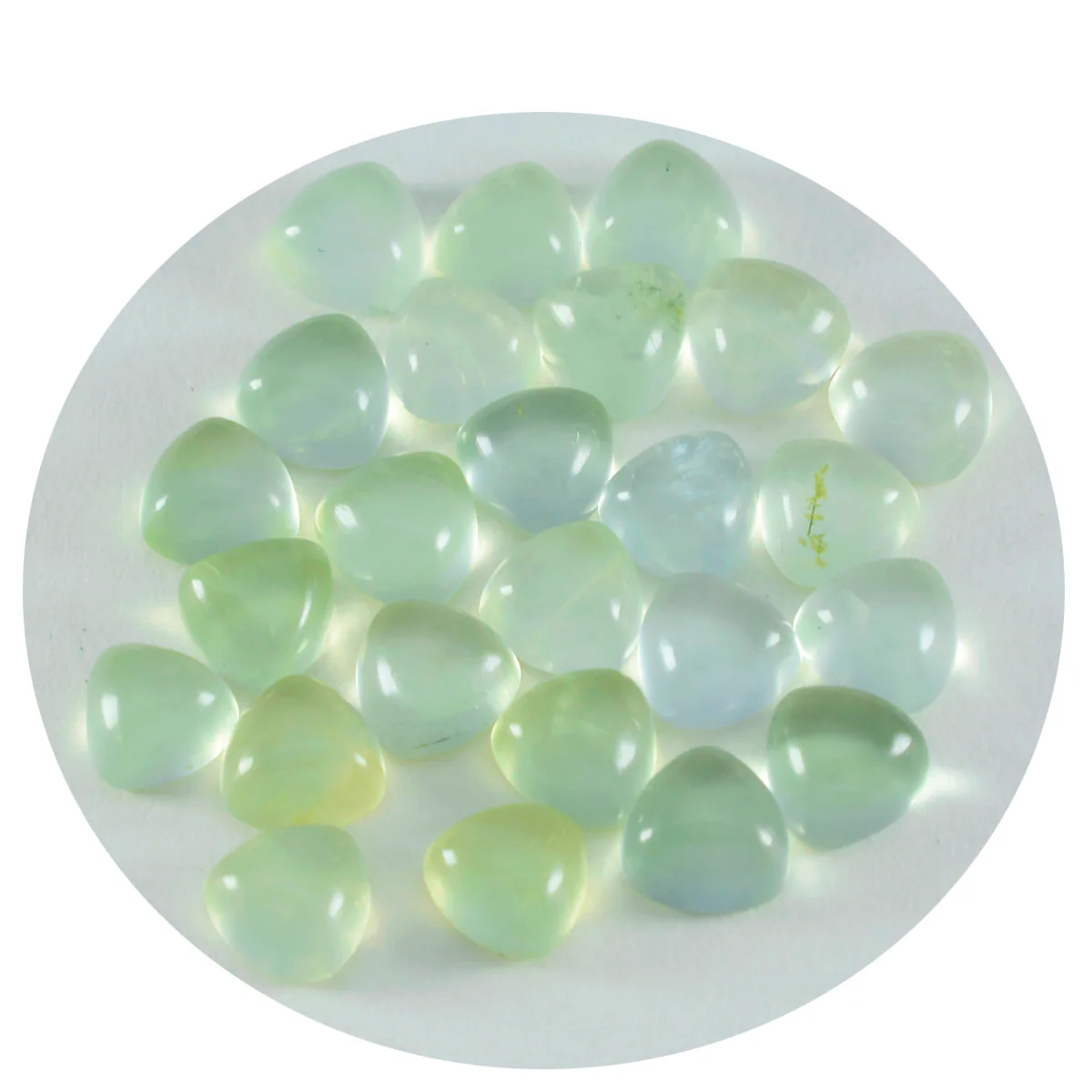 Prehnite 1PC Small 7x7 MM Triangle Cabochon Green Pure semi Precious Precious Gemstone - Image 2