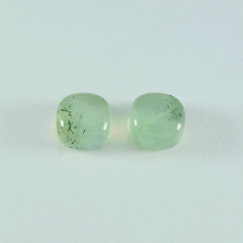 Prehnite 1PC Small 8x8 MM Cushion Cabochon Green Fiery semi Precious Semi Precious Gemstone