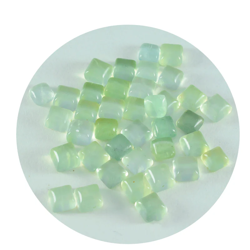 Prehnite 1PC Small 8x8 MM Square Cabochon Green Luster semi Precious Loose Gemstones - Image 2