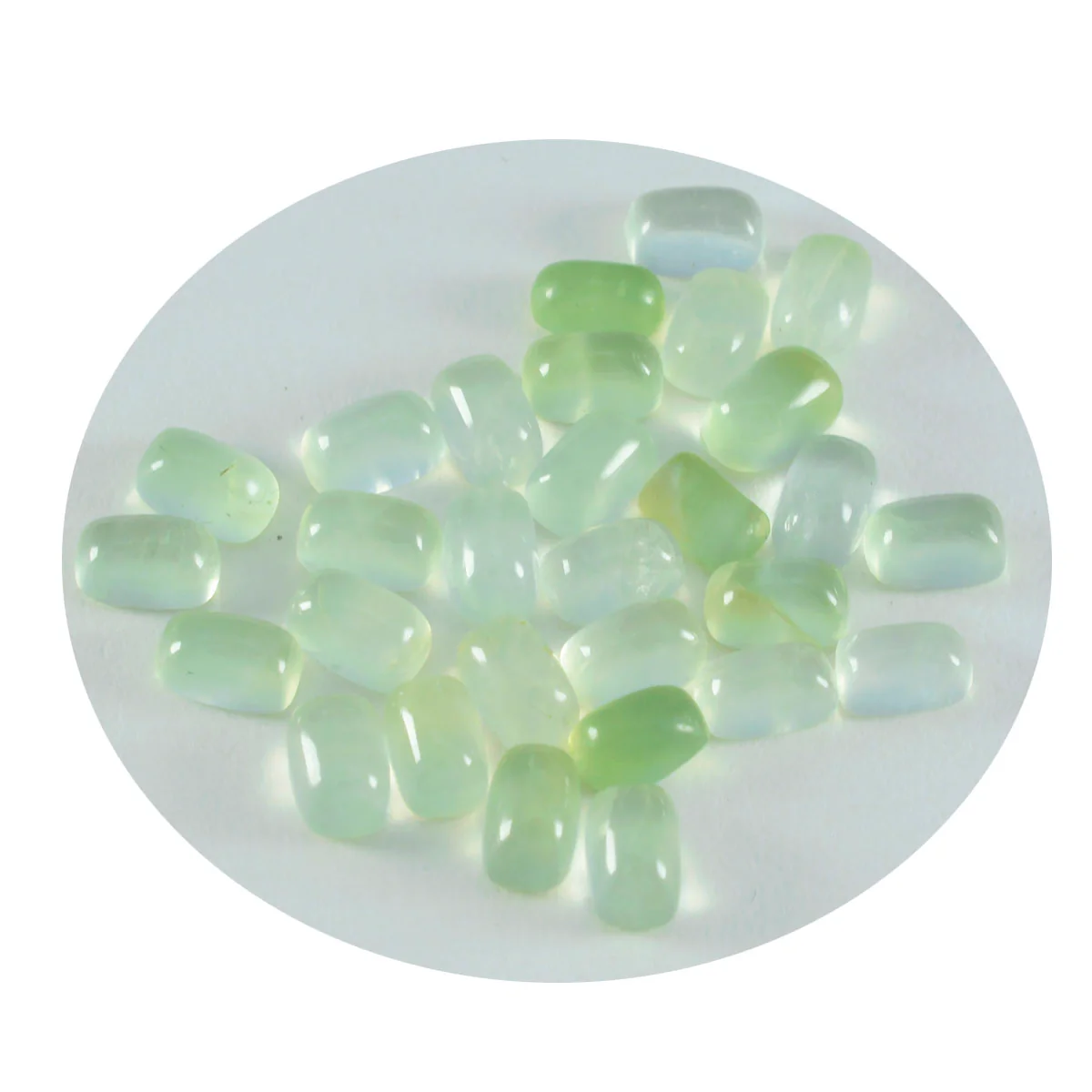 Prehnite 1PC Tiny 5x7 MM Emerald Cabochon Green Sparkling semi Precious Loose Gemstone