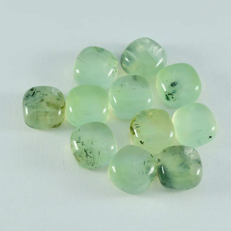 Prehnite 1PC Tiny 6x6 MM Cushion Cabochon Green Superior semi Precious Loose Gemstone