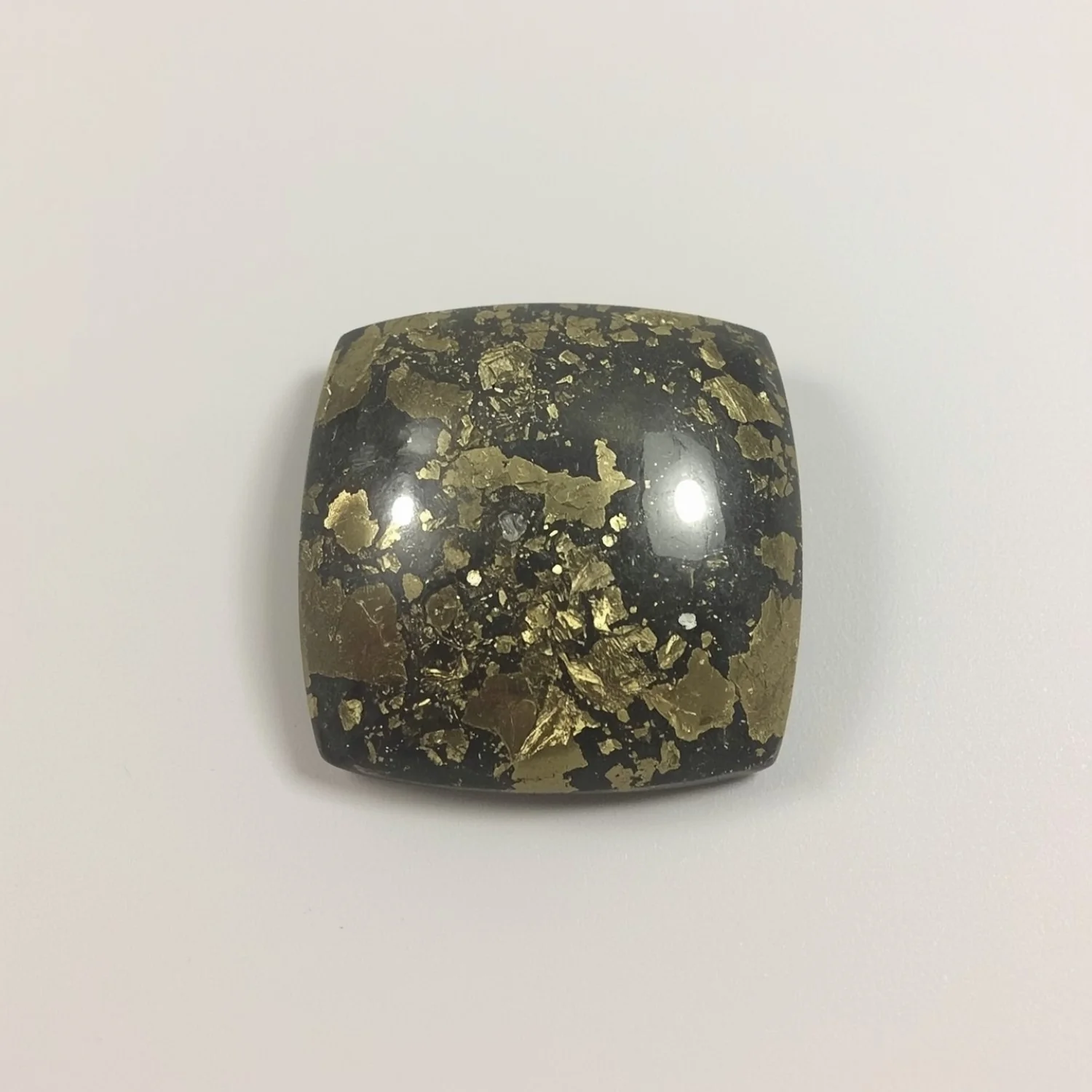 Pyrite 1PC Large 11x11 MM Square Cabochon Gray Polished semi Precious Loose Gemstones