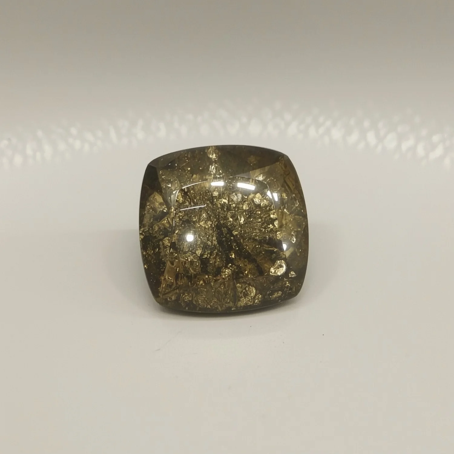 Pyrite 1PC Large 11x11 MM Square Cabochon Gray Polished semi Precious Loose Gemstones - Image 2