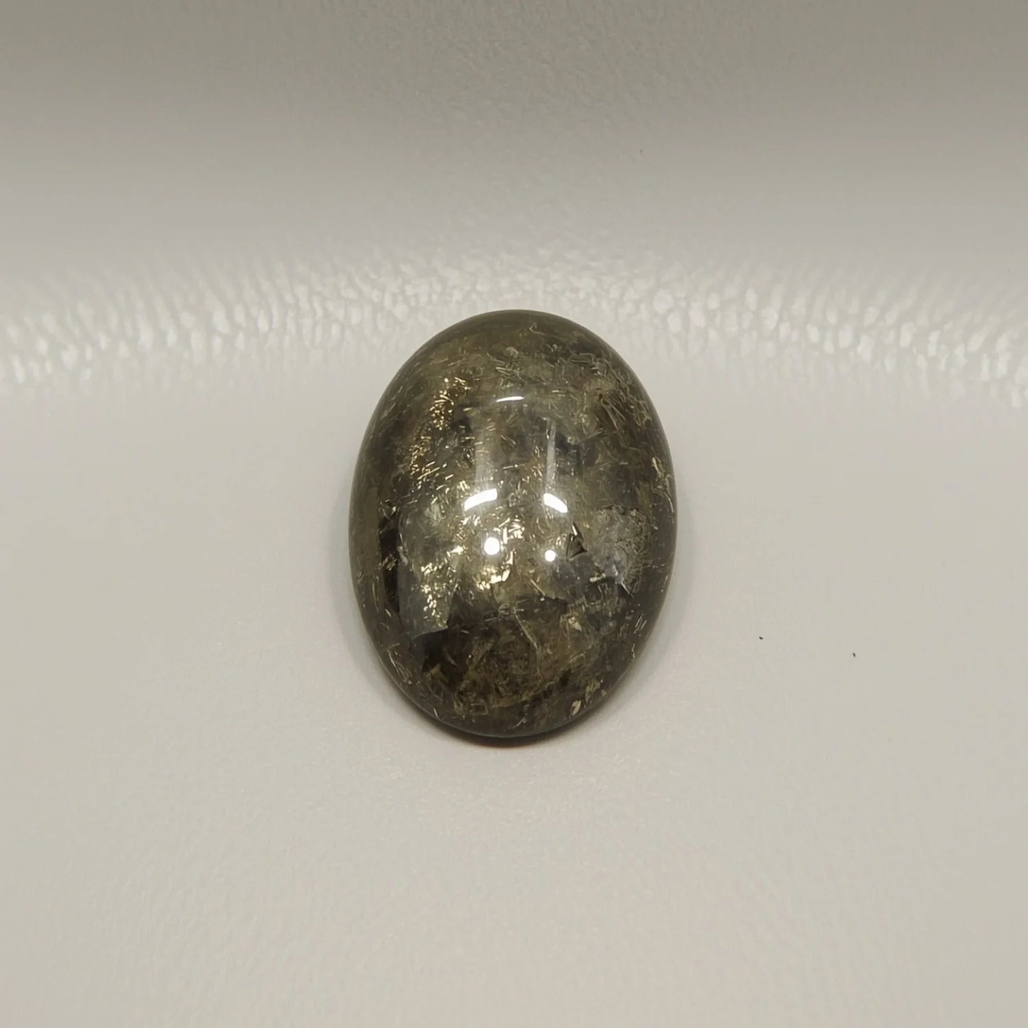 Pyrite 1PC Large 8x12 MM Oval Cabochon Gray Genuine semi Precious Precious Gemstone - Image 2