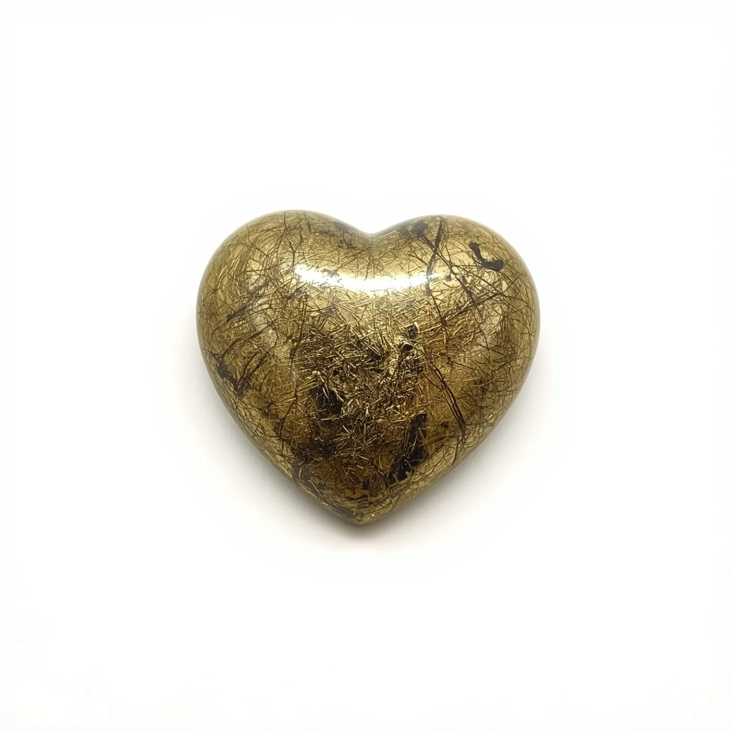 Pyrite 1PC Medium 9x9 MM Heart Cabochon Gray Luster semi Precious Loose Gemstones