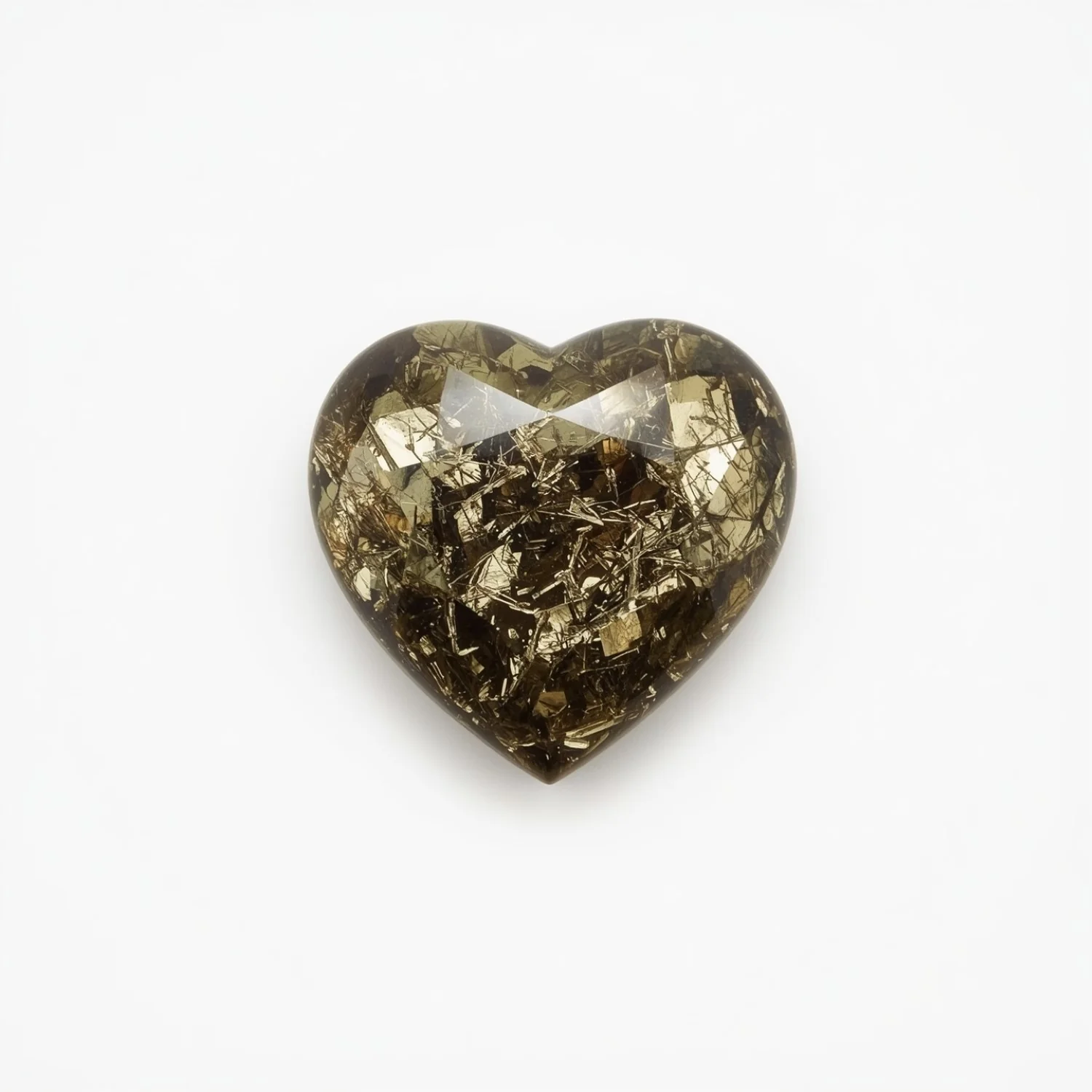Pyrite 1PC Medium 9x9 MM Heart Cabochon Gray Luster semi Precious Loose Gemstones - Image 2