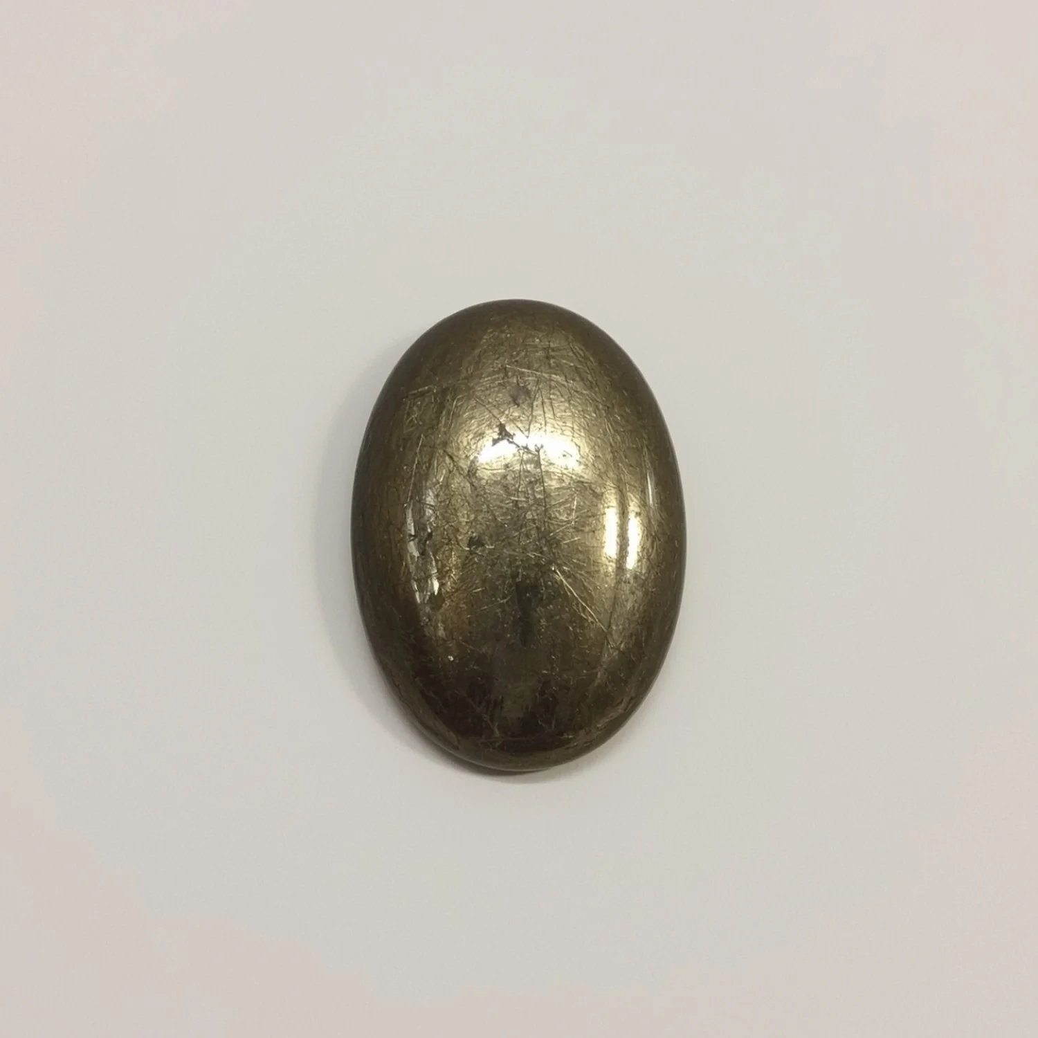 Pyrite 1PC Small 6x9 MM Oval Cabochon Gray Lustrous semi Precious Gems - Image 2