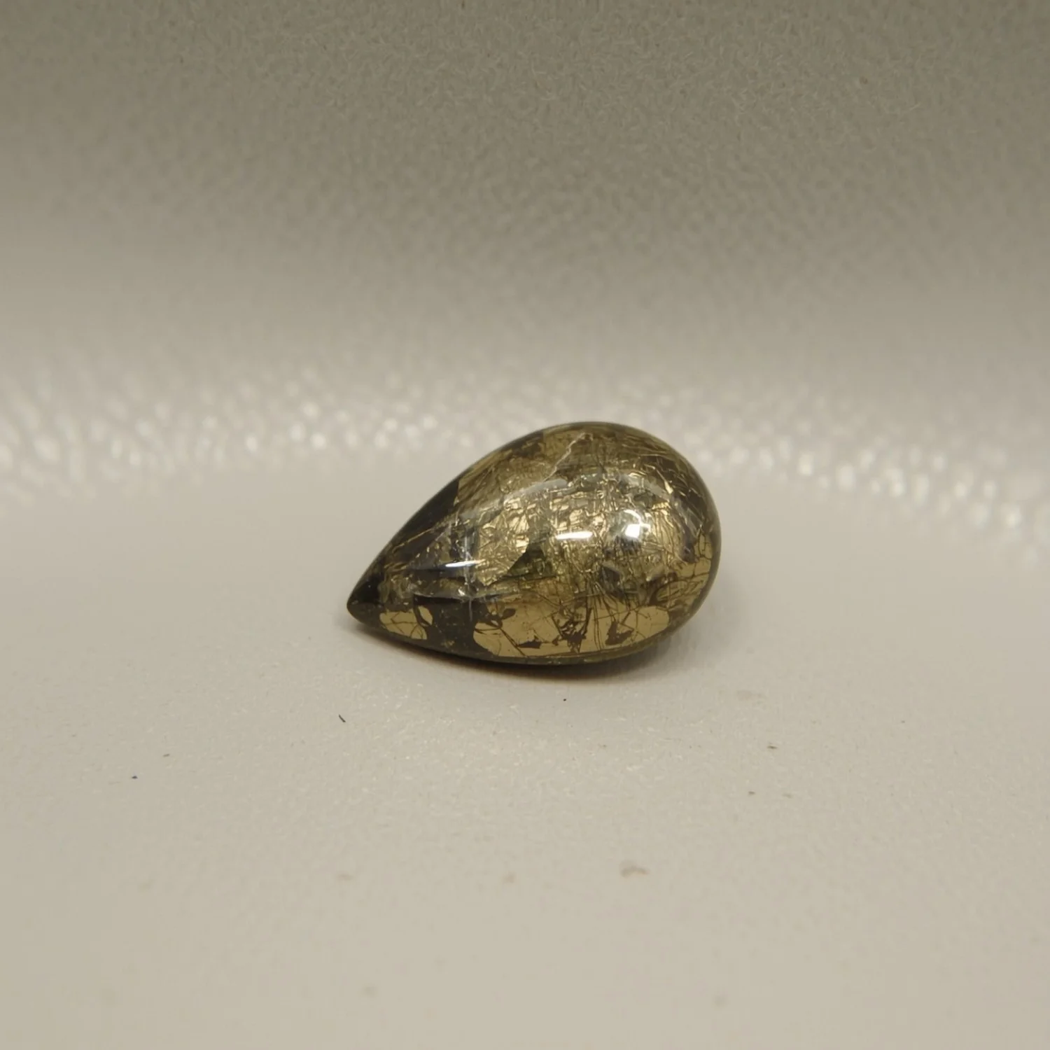 Pyrite 1PC Tiny 5x7 MM Pear Cabochon Gray High-Quality semi Precious Loose Gemstones - Image 2