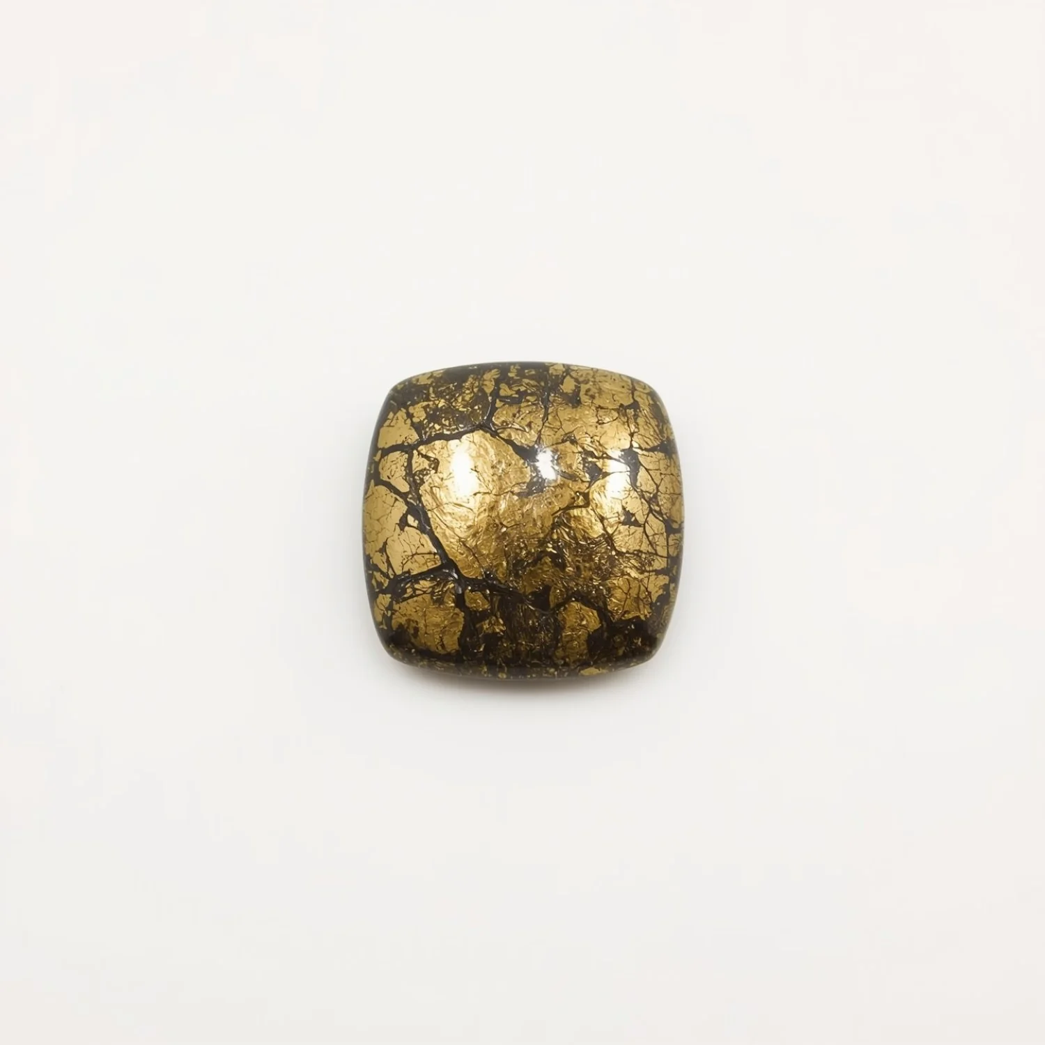 Pyrite 1PC Tiny 6x6 MM Cushion Cabochon Gray Shine semi Precious Precious Gemstone