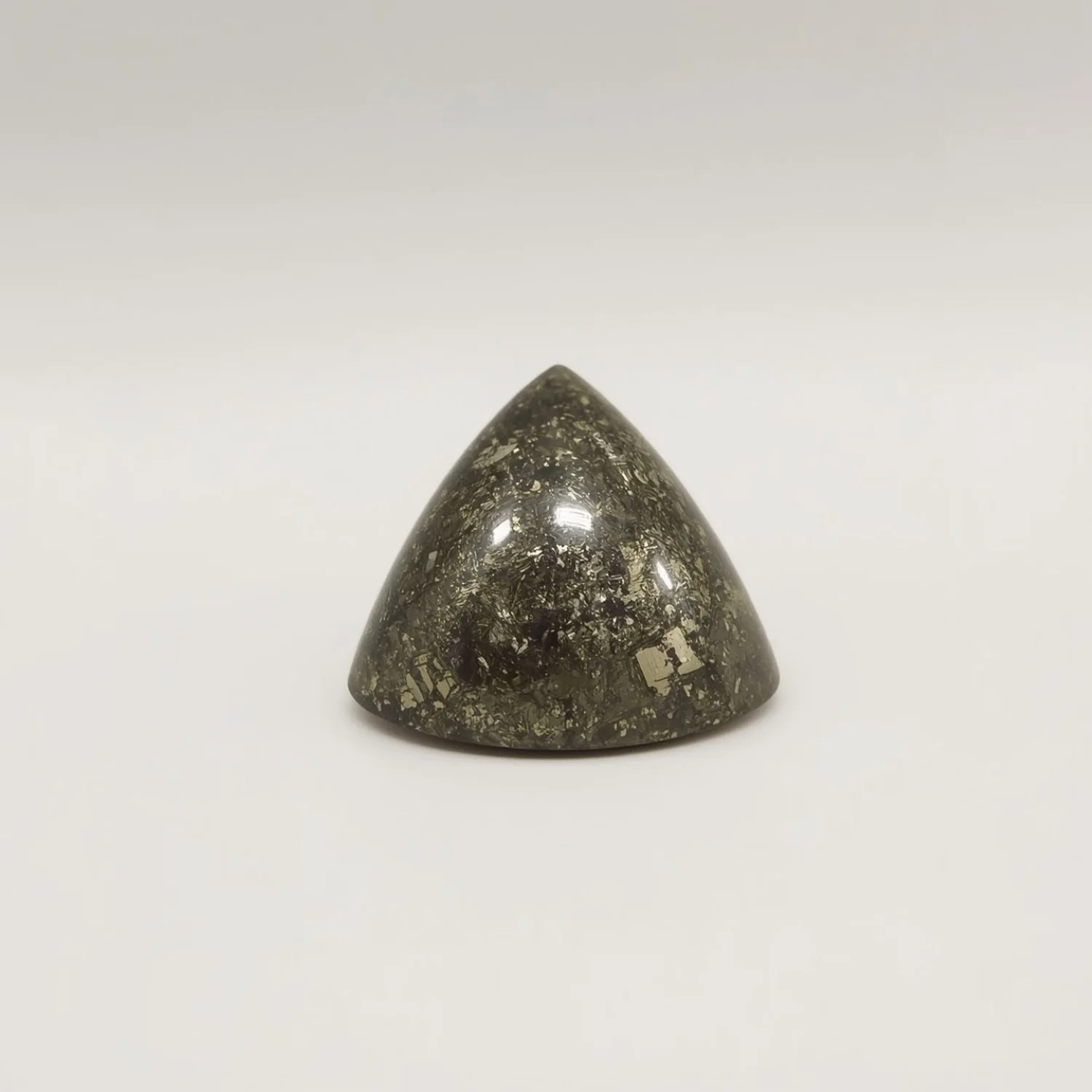 Pyrite 1PC Tiny 6x6 MM Triangle Cabochon Gray Shine semi Precious Loose Gems - Image 2