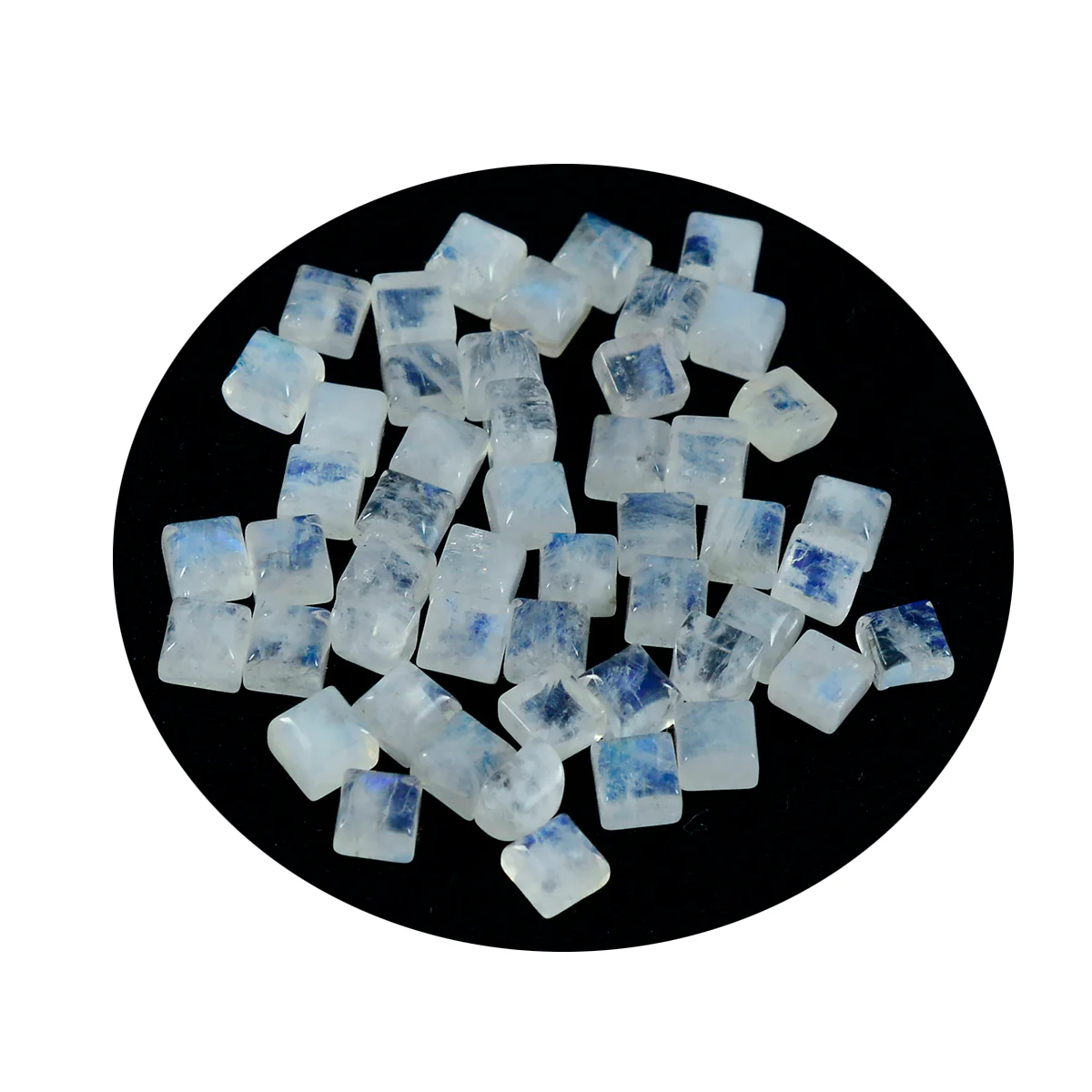 Rainbow Moonstone 10PC Tiny 3x3 MM Square Cabochon White Splendid semi Precious Semi Precious Gemstone - Image 2