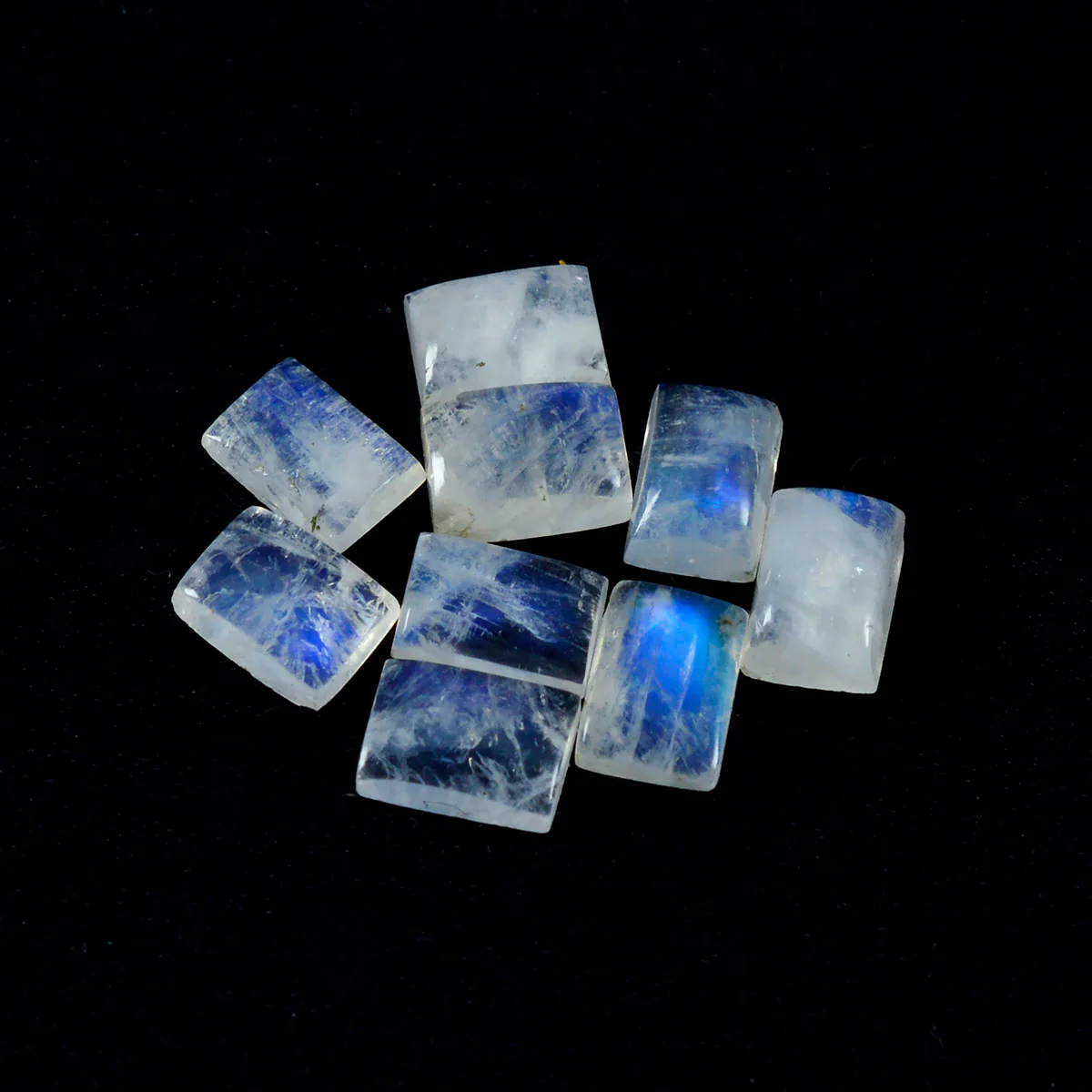 Rainbow Moonstone 10PC Tiny 3x5 MM Emerald Cabochon White Fine semi Precious Semi Precious Gemstone