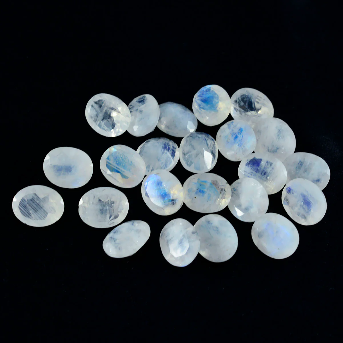 Rainbow Moonstone 10PC Tiny 3x5 MM Oval Faceted White Pure Semi Precious Loose Gems - Image 4