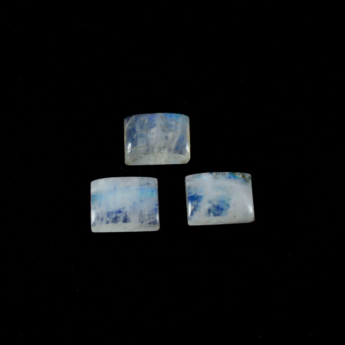 Rainbow Moonstone 10PC Tiny 4x6 MM Emerald Cabochon White High-Quality semi Precious Precious Gemstone