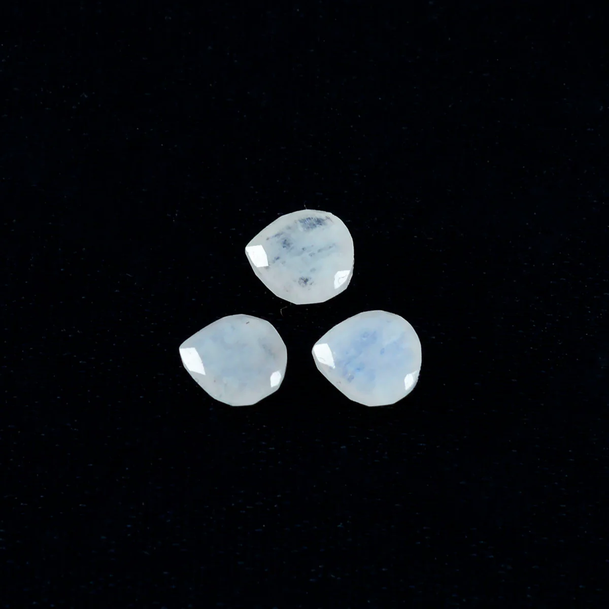 Rainbow Moonstone 10PC Tiny 5x5 MM Heart Faceted White Sparkling Semi Precious Gems