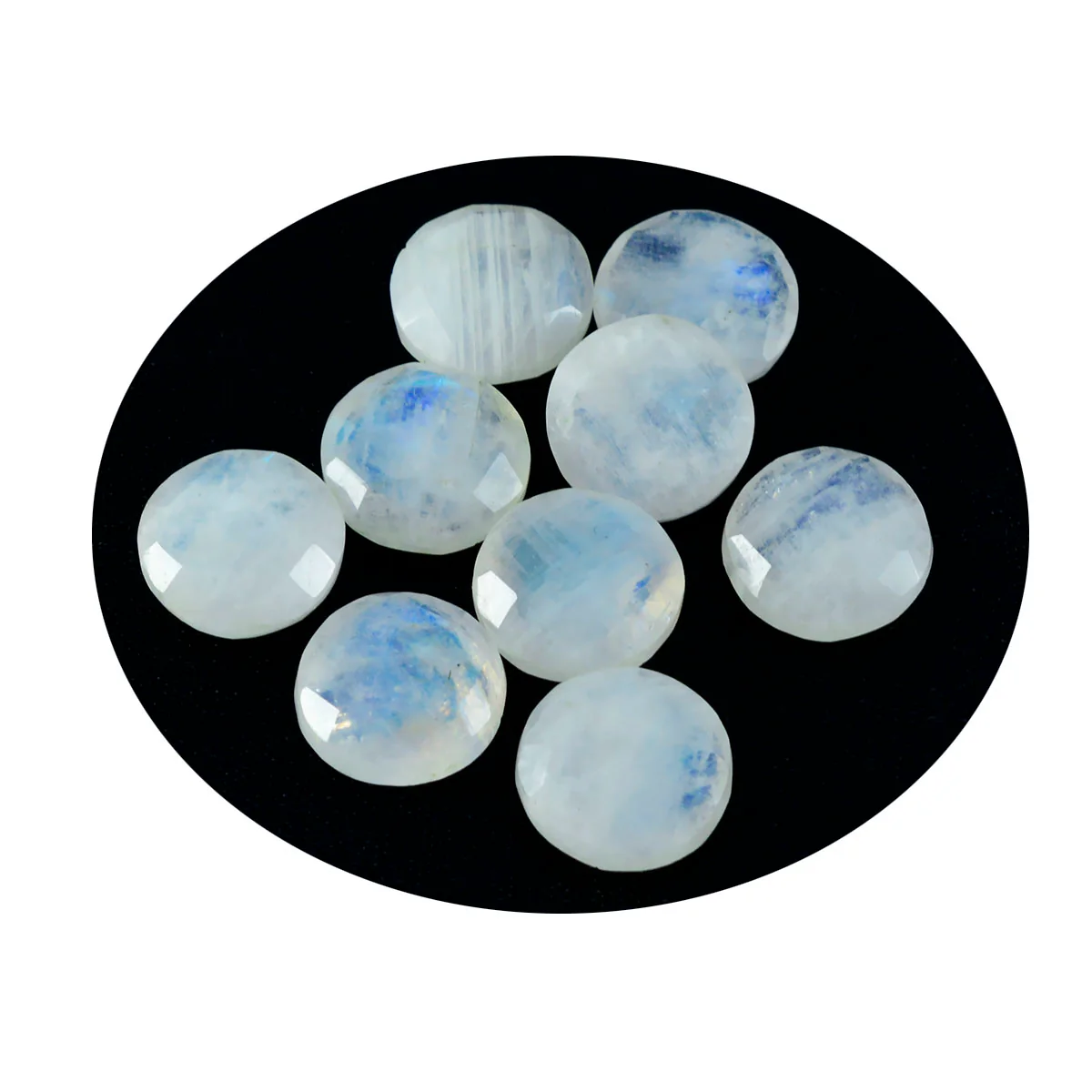 Rainbow Moonstone 1PC Chunky 14x14 MM Round Faceted White Genuine Semi Precious Loose Gems - Image 2