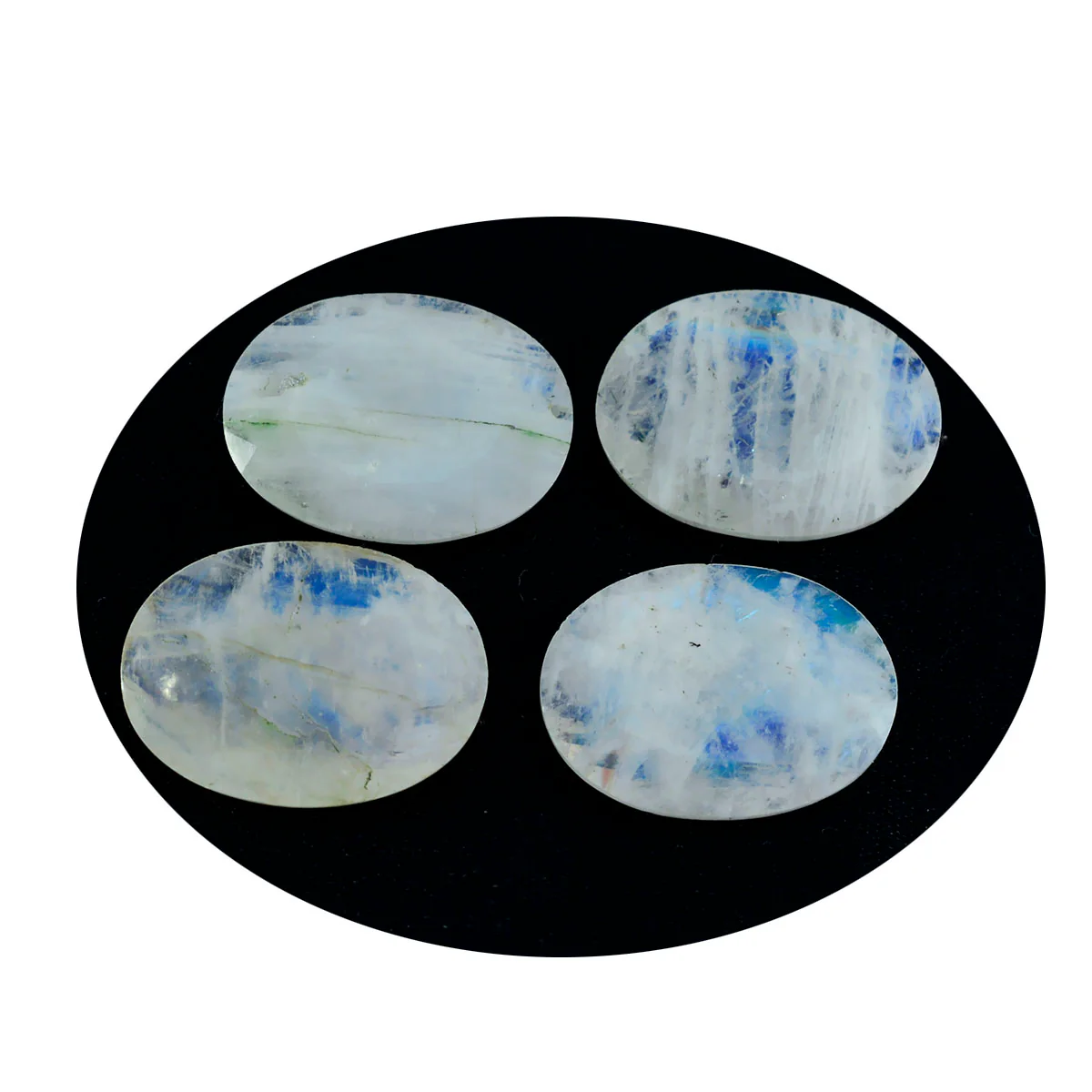 Rainbow Moonstone 1PC Large 10x12 MM Oval Faceted White High-Quality Semi Precious Loose Gemstones - Image 2