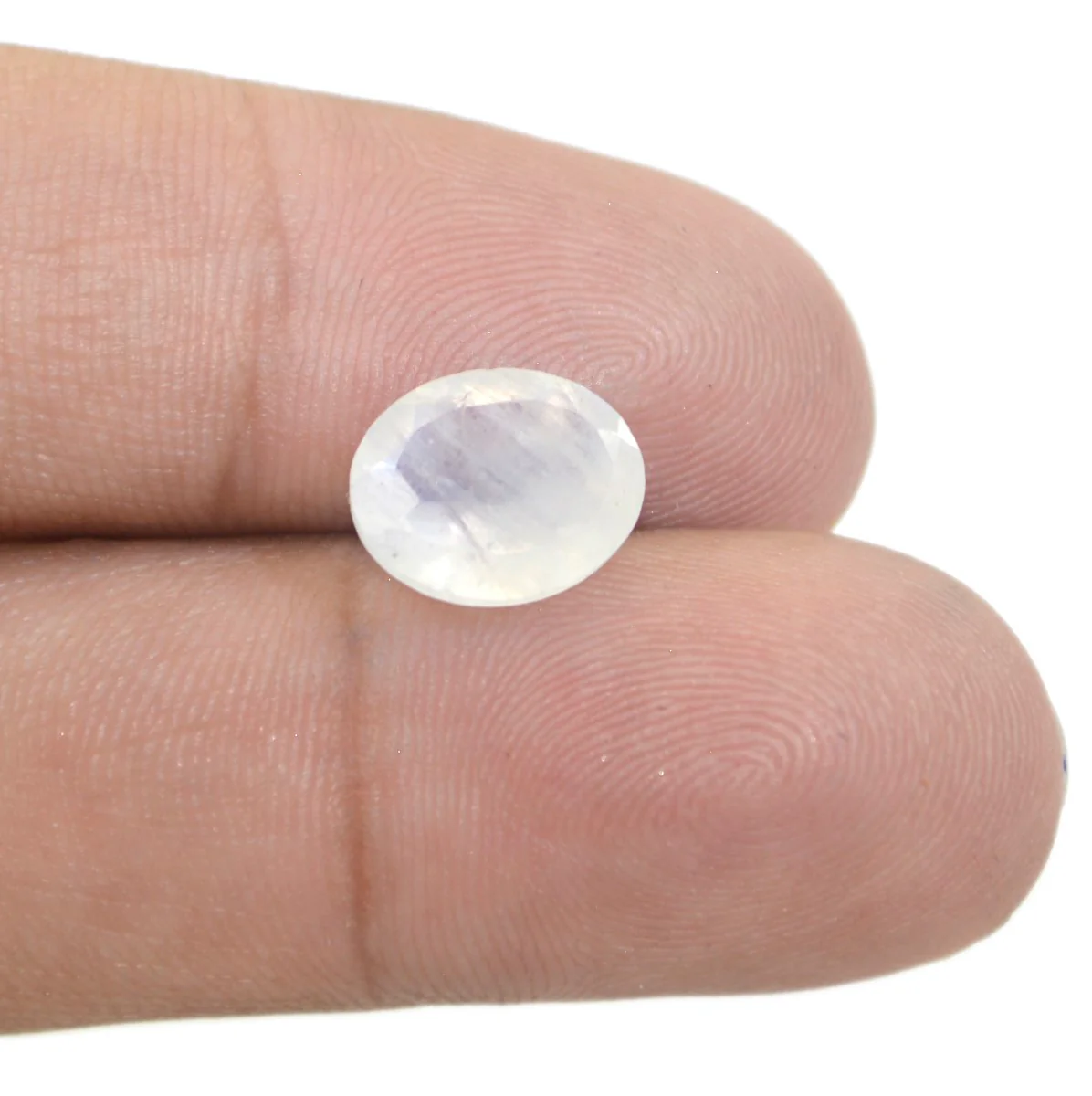 Rainbow Moonstone 1PC Large 10x12 MM Oval Faceted White High-Quality Semi Precious Loose Gemstones - Image 3