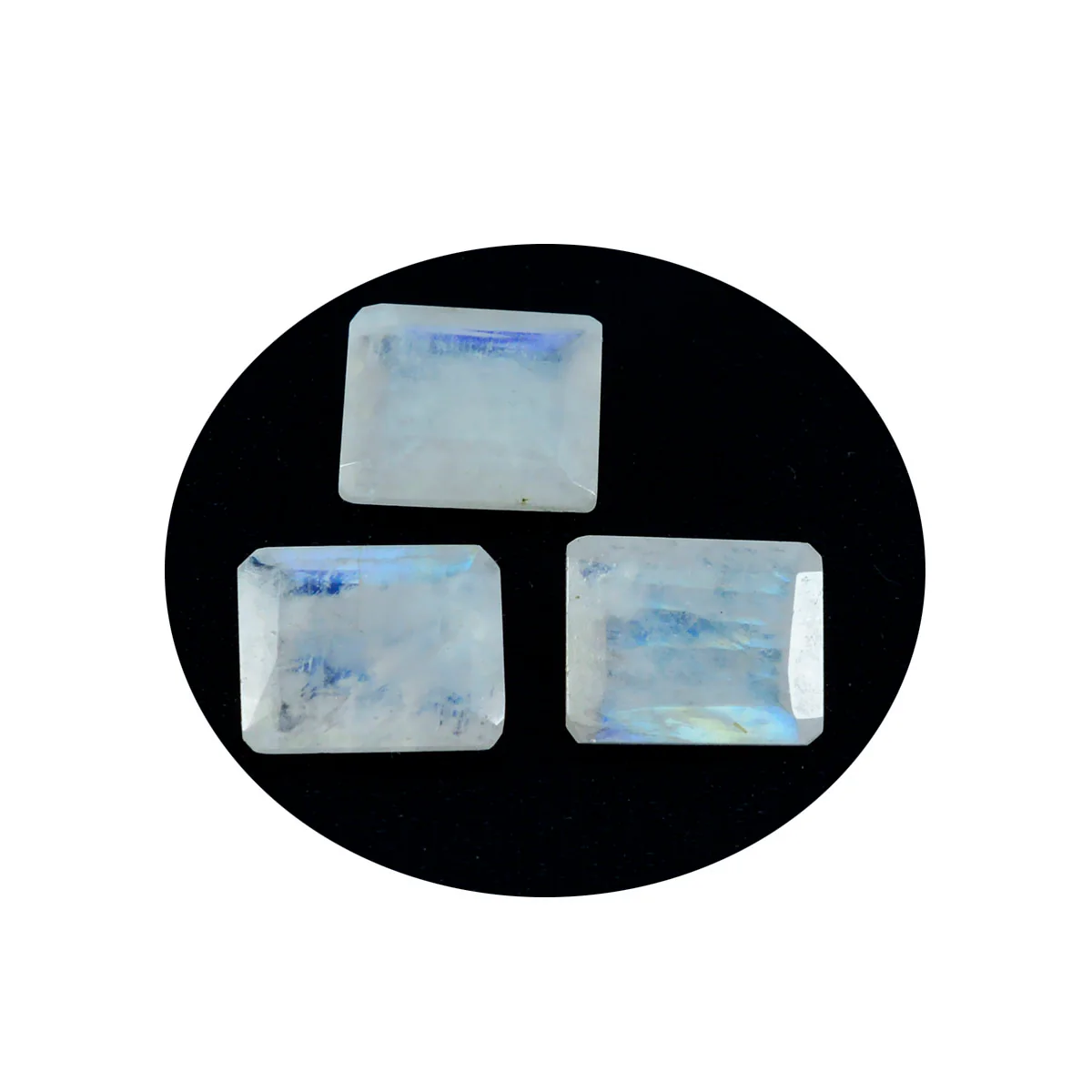 Rainbow Moonstone 1PC Large 10x14 MM Emerald Faceted White Fine Semi Precious Gems - Image 2